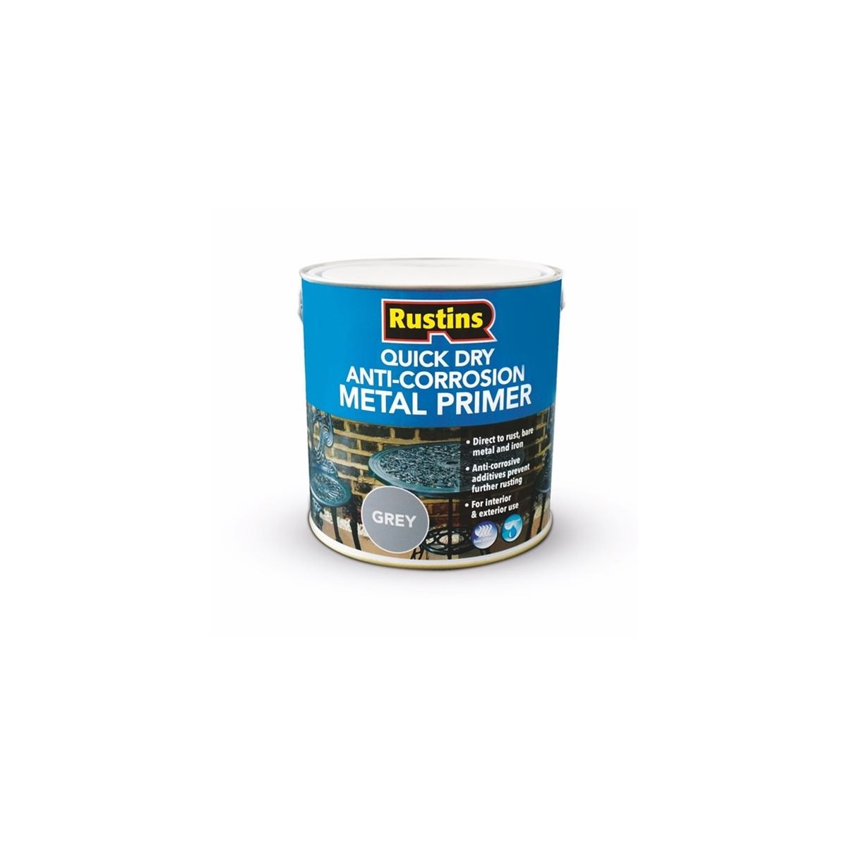 Rustins Quick Dry Anti-Corrosion Metal Primer Grey 1 Litre