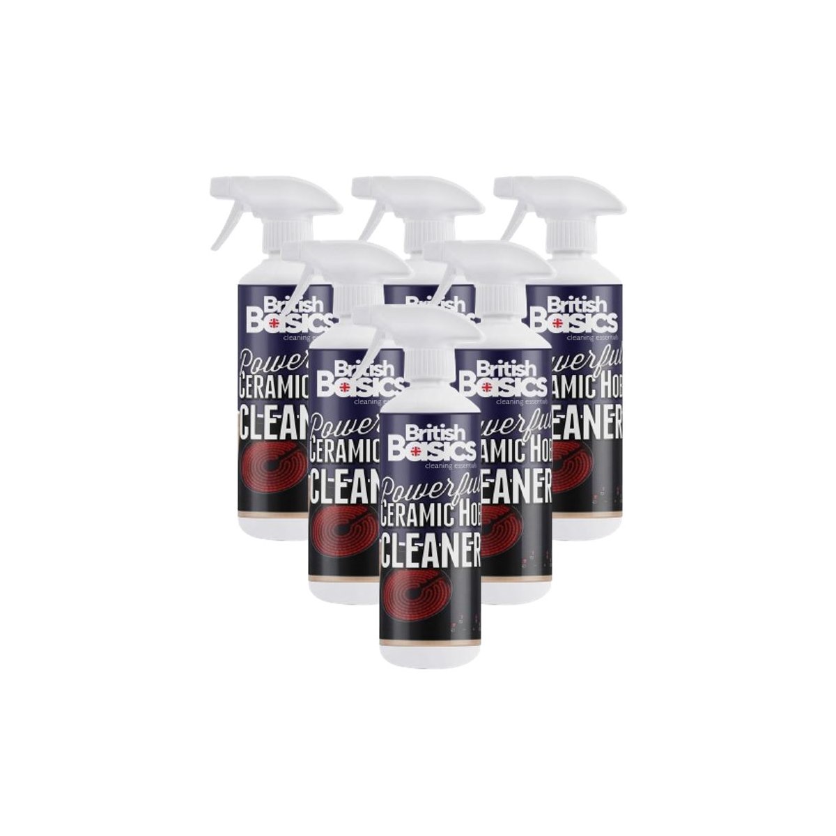 Case of 6 x British Basics Powerful Ceramic Hob Cleaner Spray 500ml
