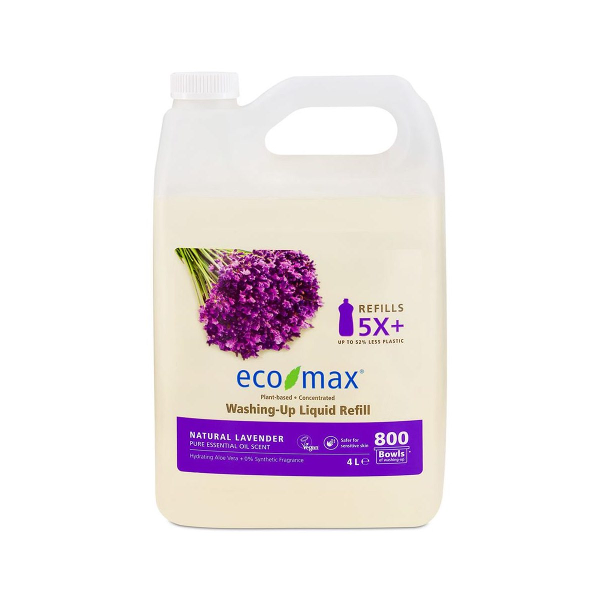Eco Max Washing Up Liquid Natural Lavender Refill 4 Litre