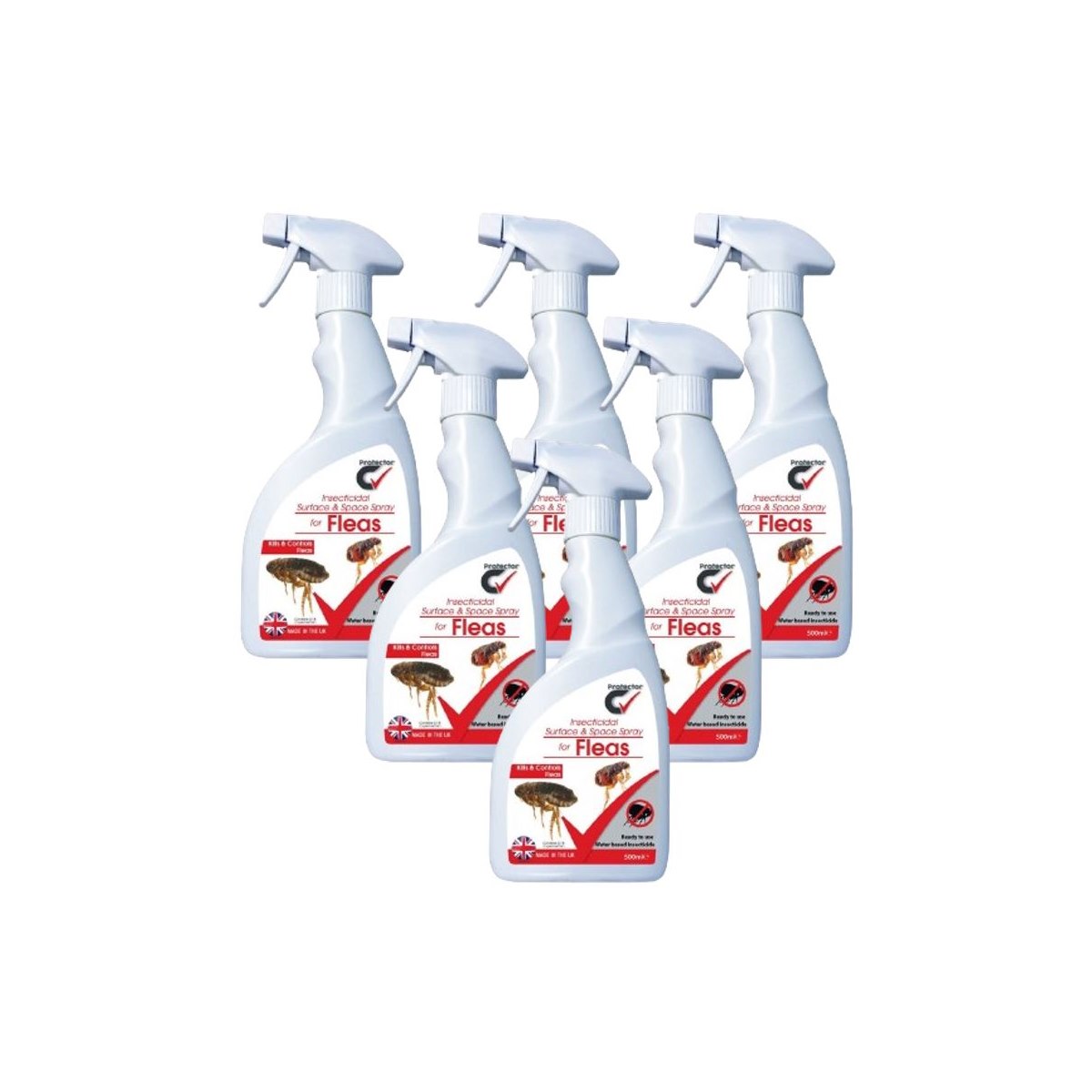 Case of 6 x Protector C Insecticidal Spray For Fleas 500ml