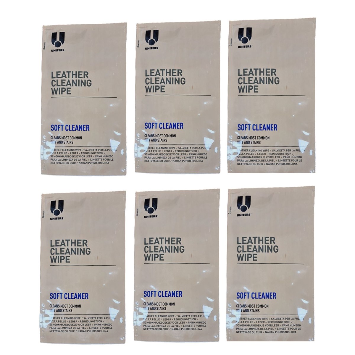 Case of 6 x Uniters Leather Soft Cleaner Cleaning Wipe