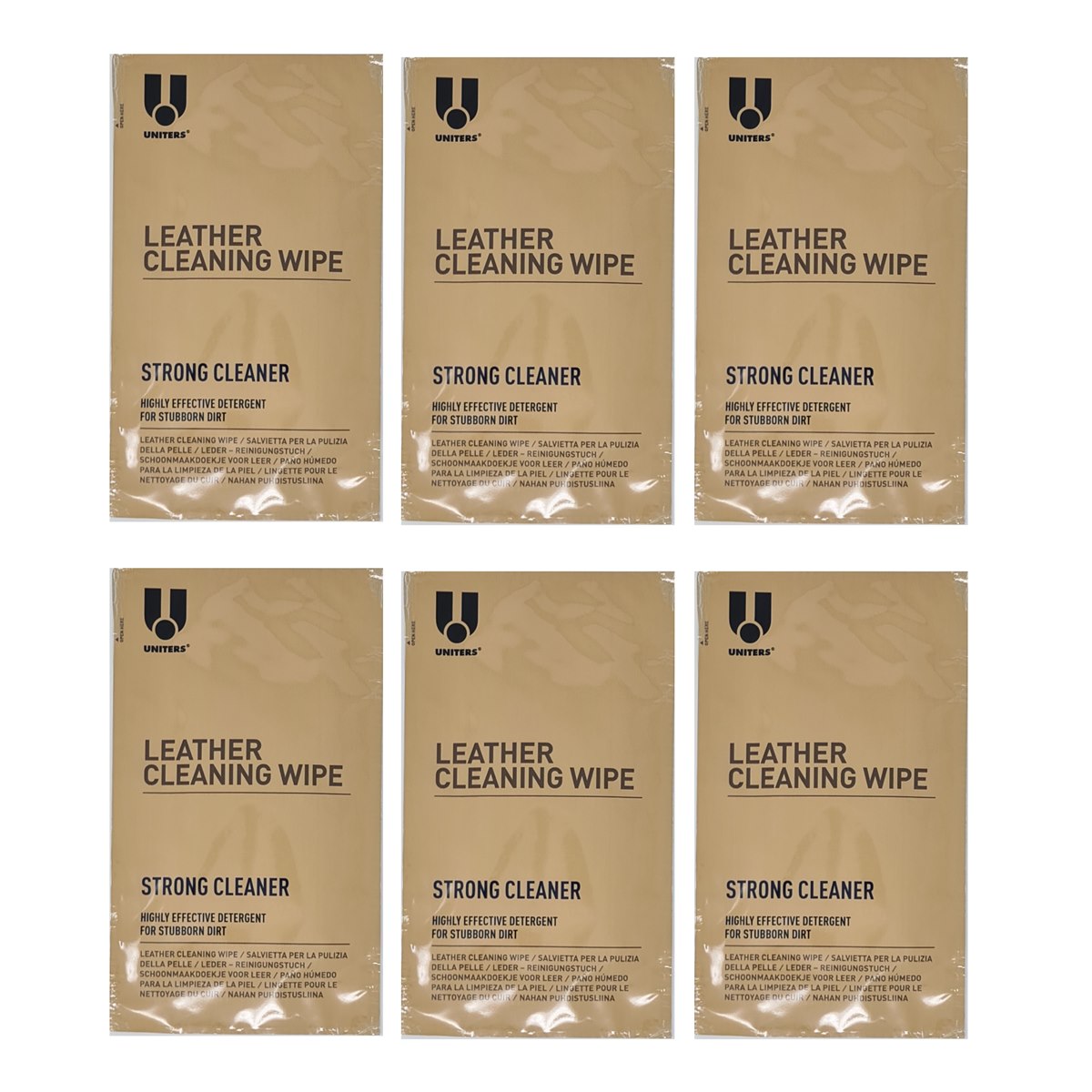 Case of 6 x Uniters Leather Cleaning Wipe Strong Cleaner