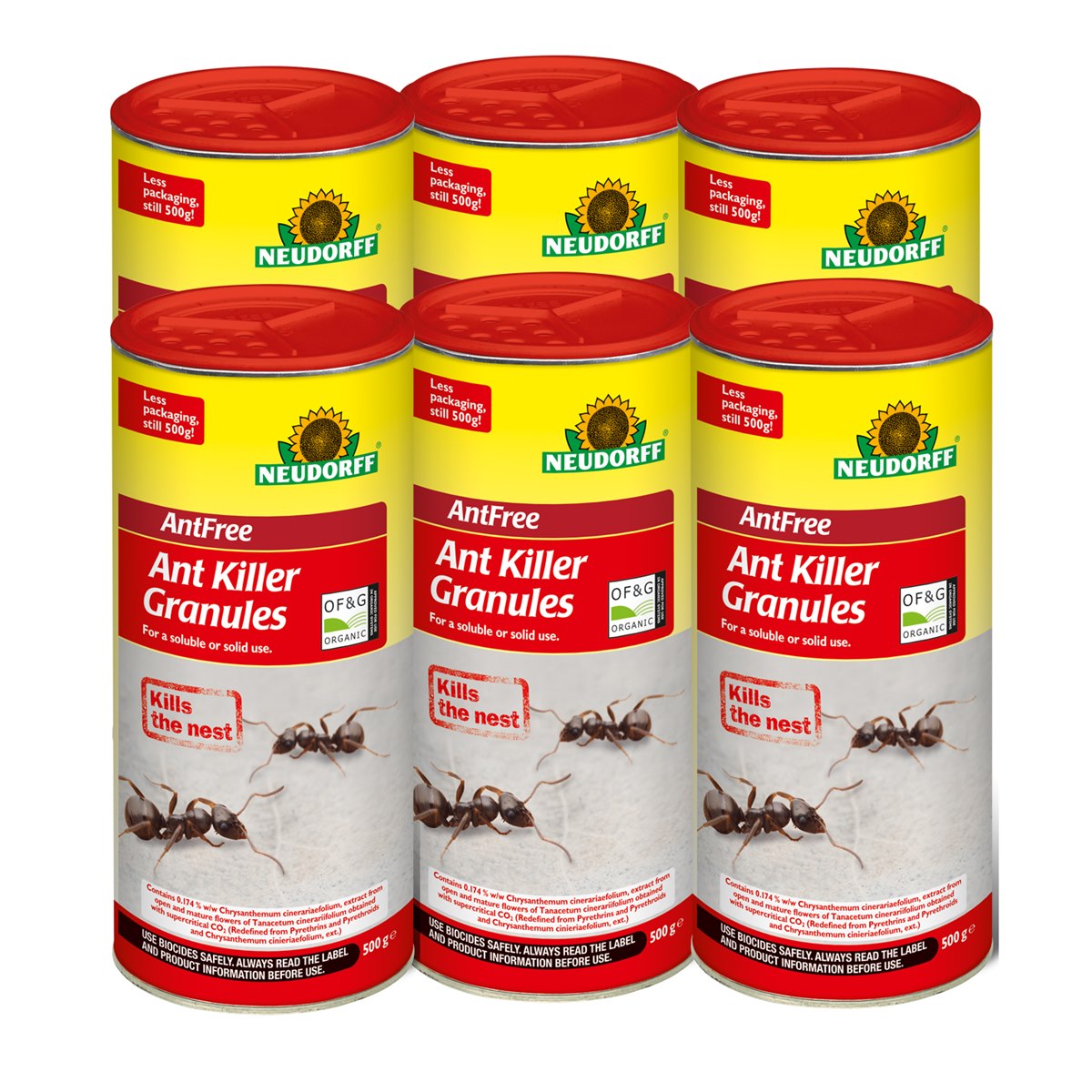 Case of 6 x Neudorff Ant Killer Granules 500g