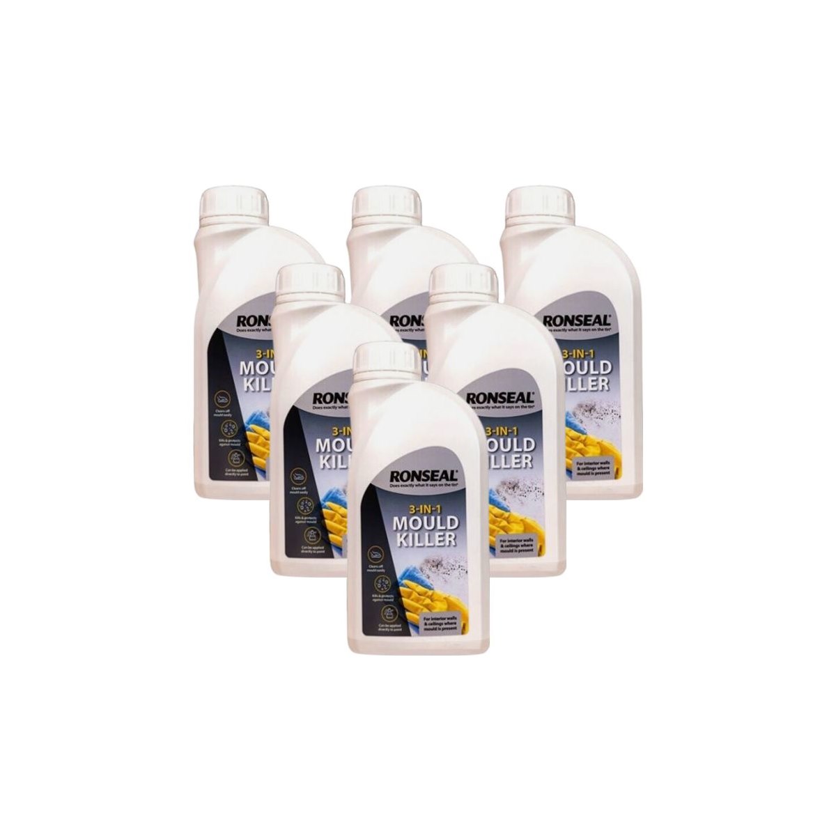 Case of 6 x Ronseal 3-in-1 Mould Killer 500ml