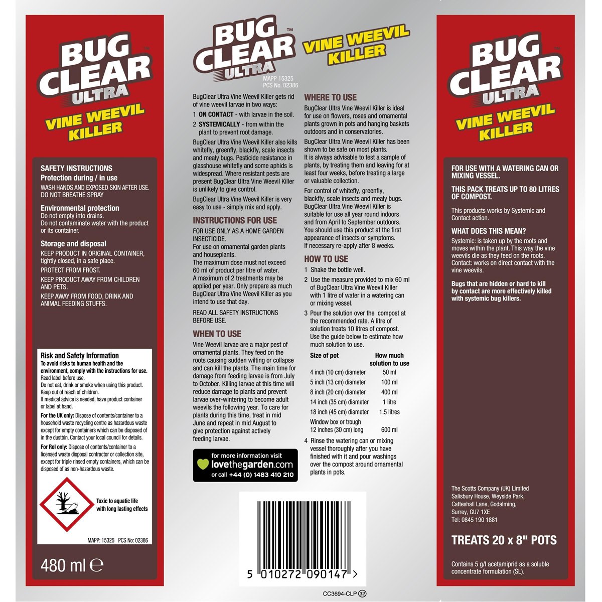 Bug Clear Ultra Vine Weevil Killer Usage Instructions