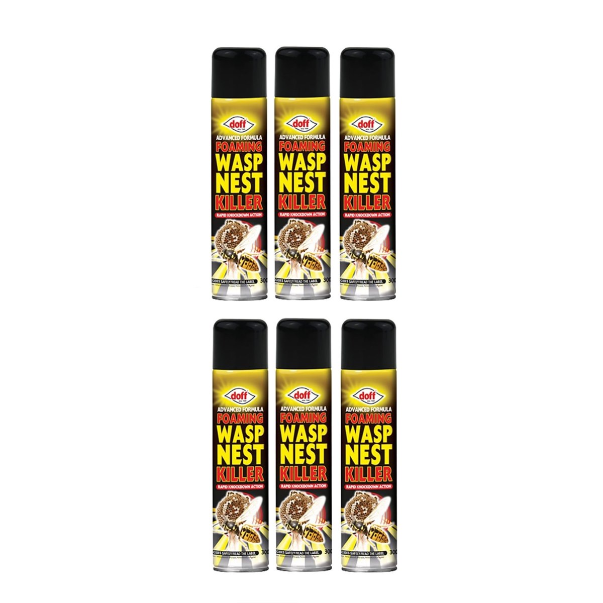 Case of 6 x Doff Advanced Formula Foaming Wasp Nest Killer Spray 300ml