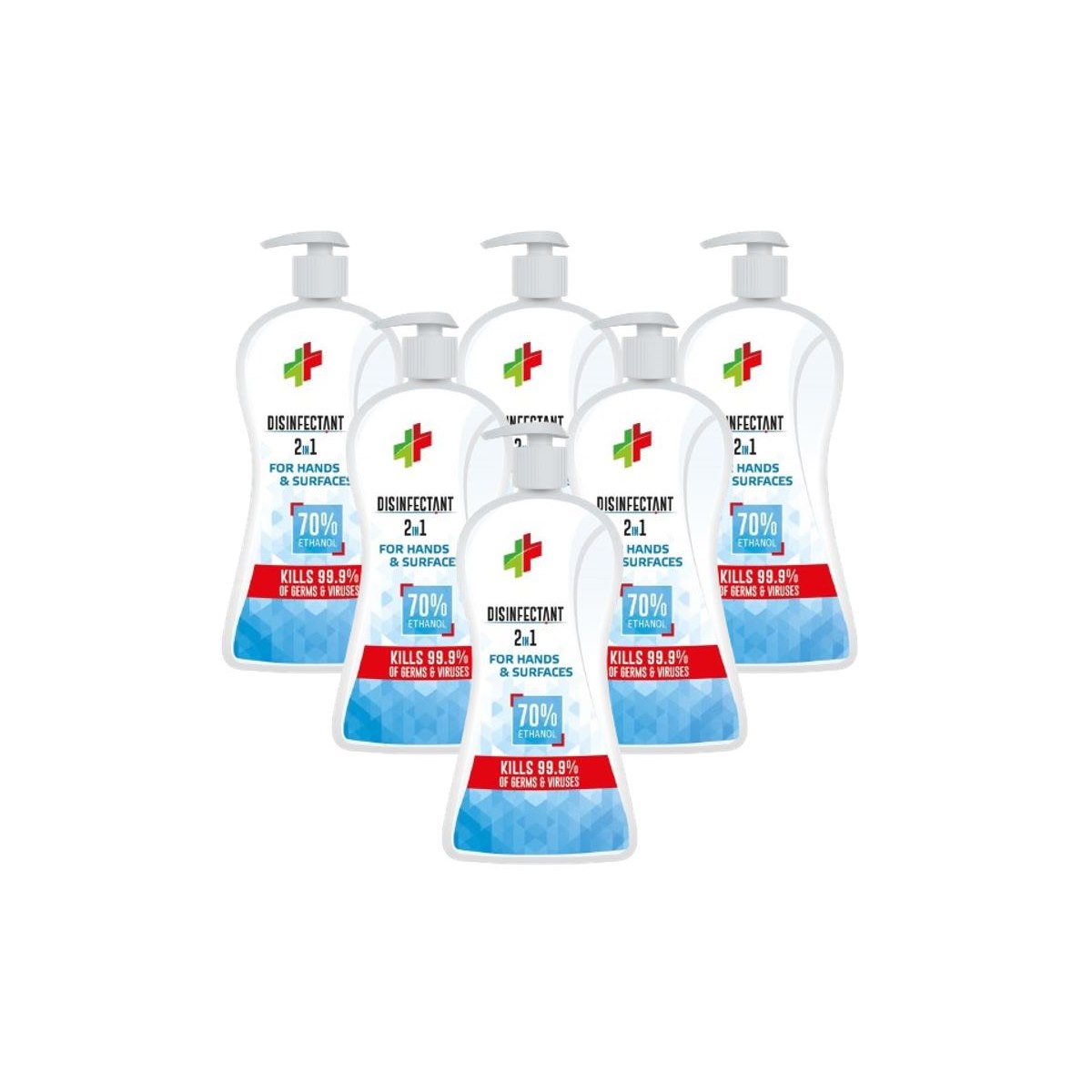 Case of 6 x Tri-Bio 2 in 1 Disinfectant for Hands 840ml