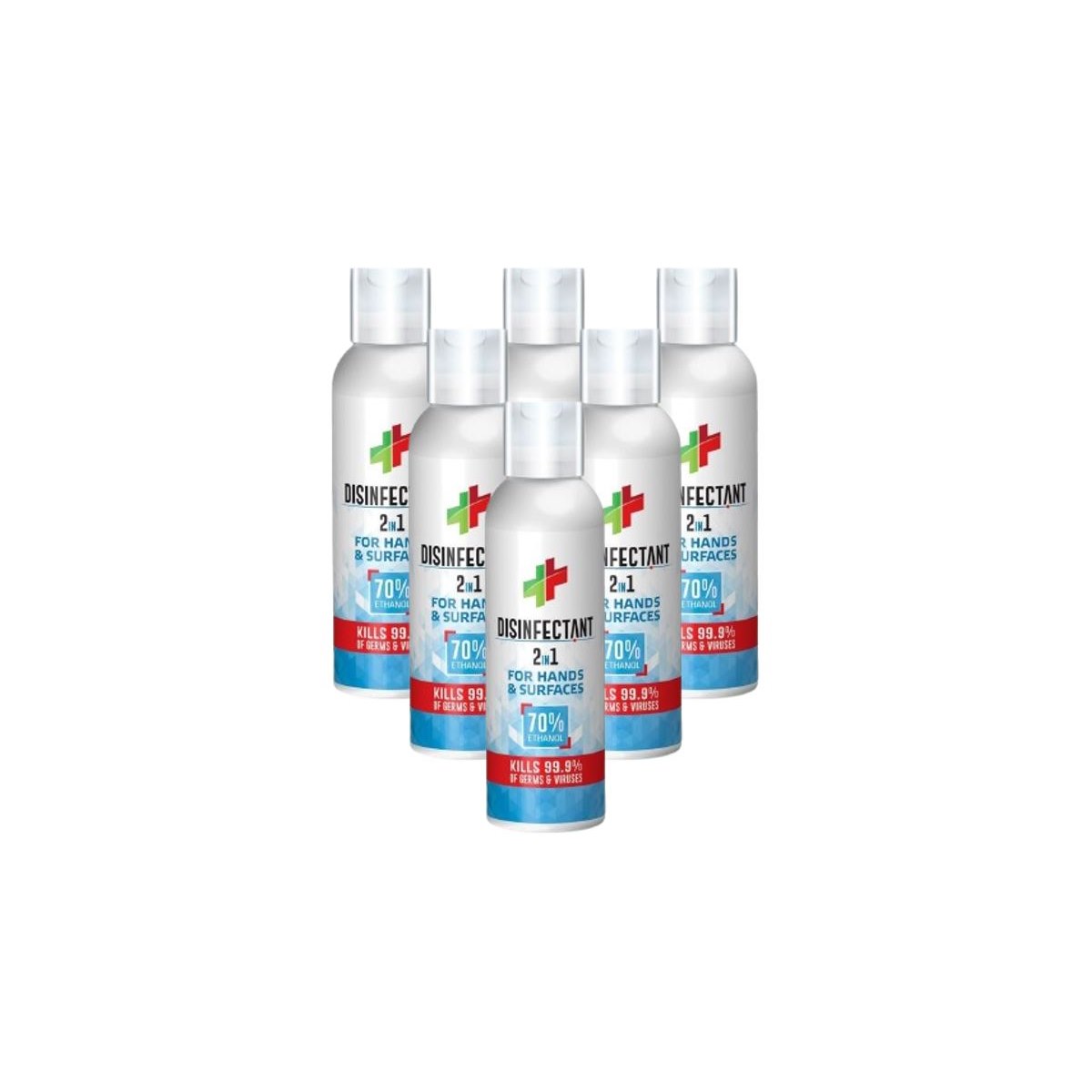 Case of 6 x Tri-Bio 2 in 1 Disinfectant for Hands and Hard Surfaces Travel Size 100ml