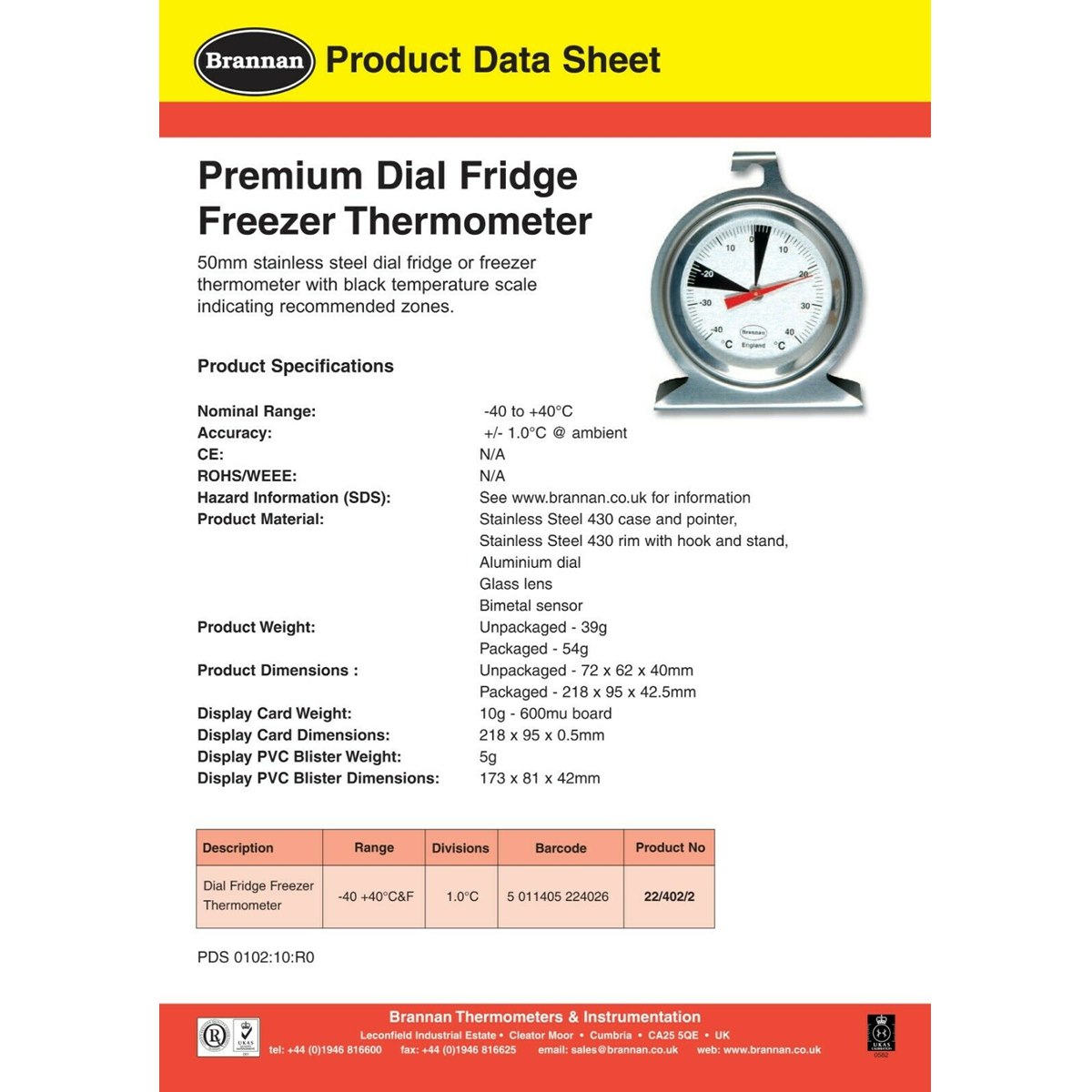 Quality Fridge and Freezer Thermometer