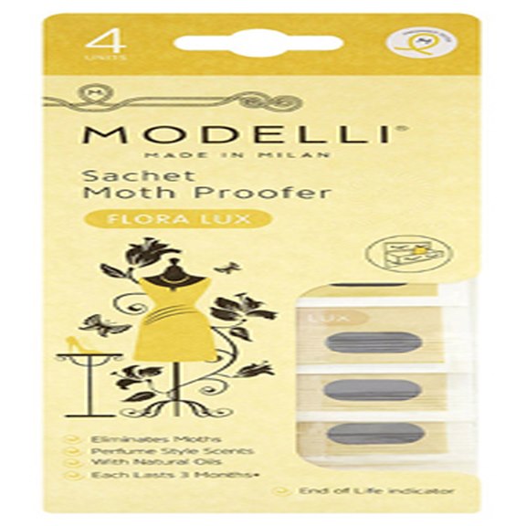 Protection For Up To 3 Months 4 UNITS Modelli Sachet Moth Proofer Flora Lux 