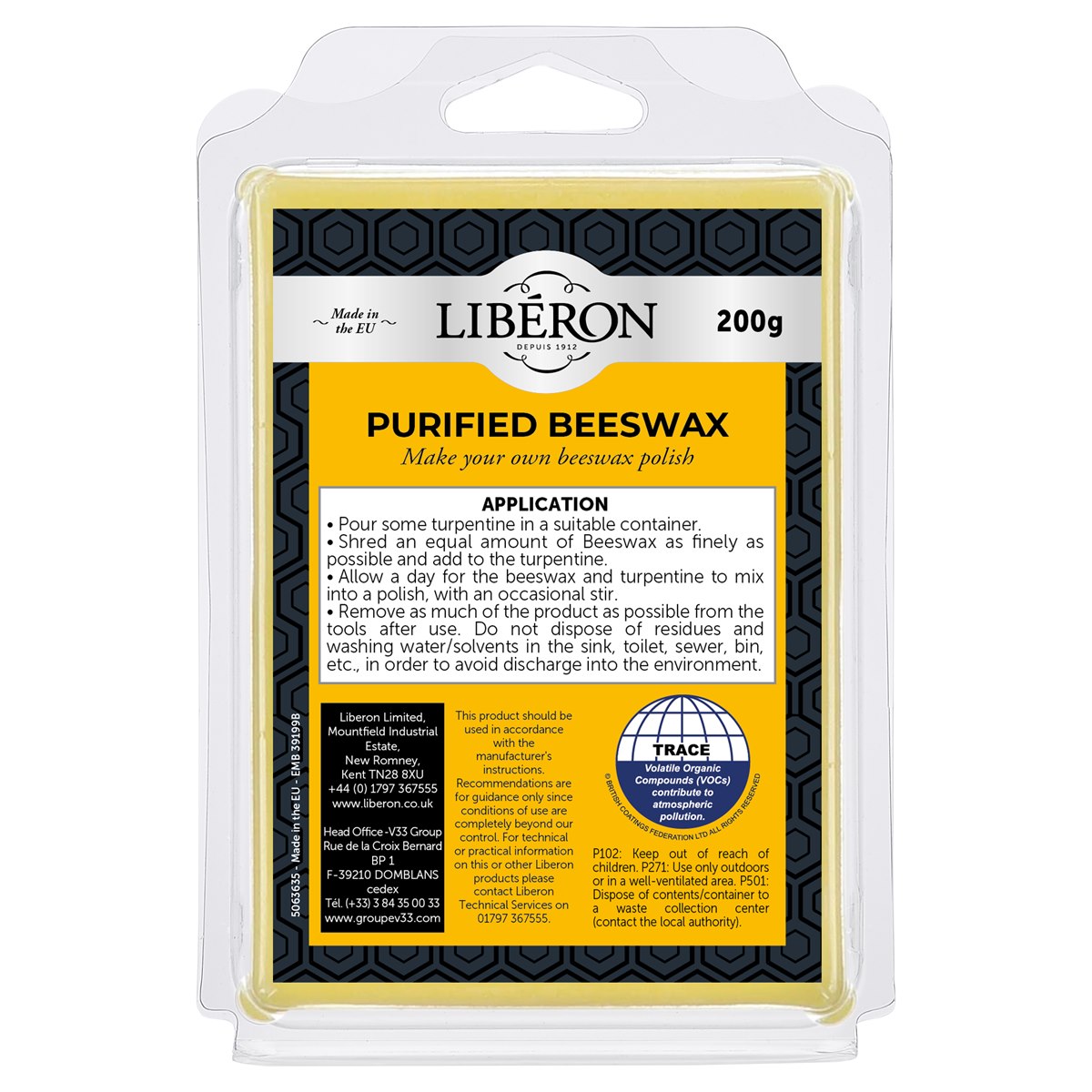 Liberon Pure Beeswax 200g
