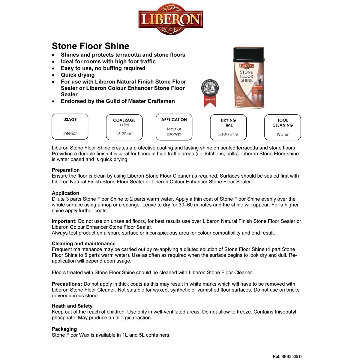 Liberon Stone Floor Shine Usage Instructions
