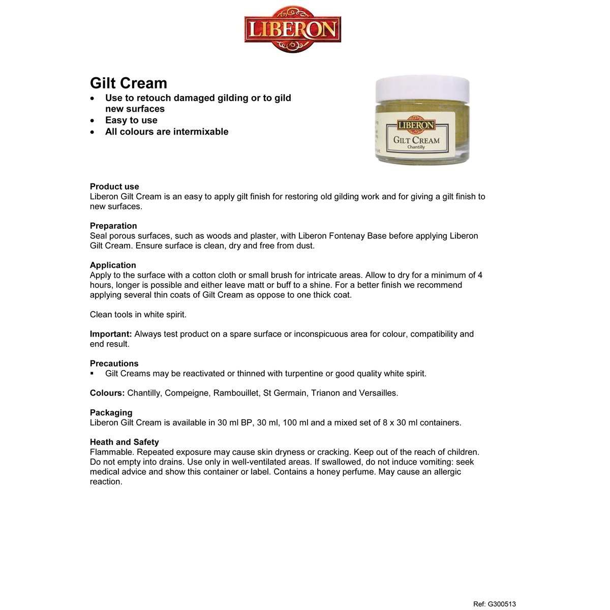Liberon Gilt Cream Instructions