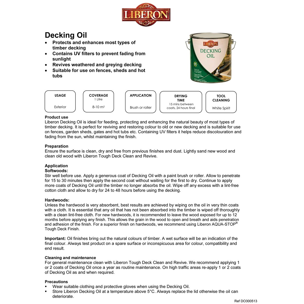 Liberon Decking Oil Product Information