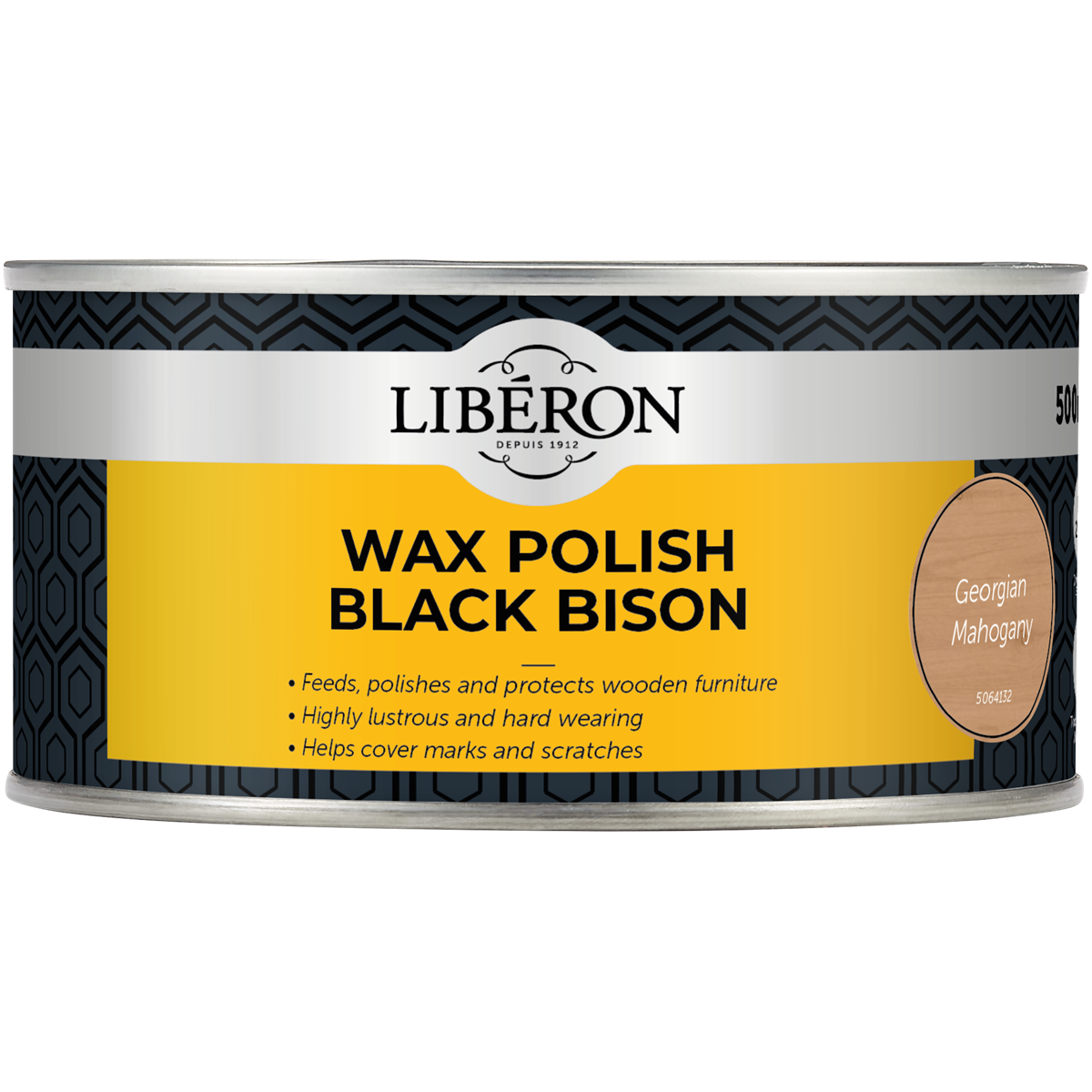 Liberon Black Bison Paste Wax Georgian Mahogany 500ml