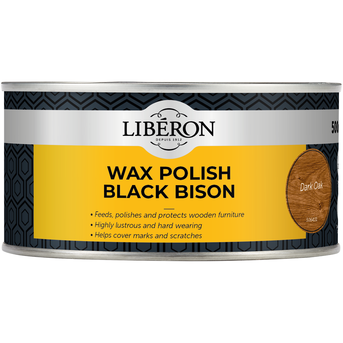 Liberon Black Bison Paste Wax Dark Oak 500ml