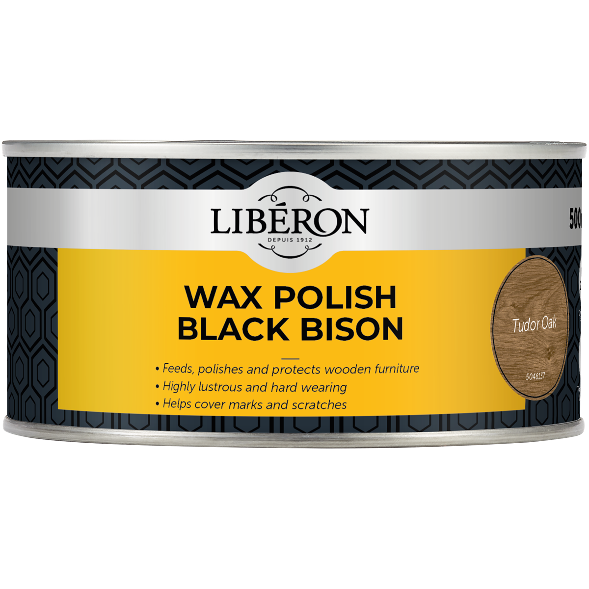 Liberon Black Bison Paste Wax Tudor Oak 500ml