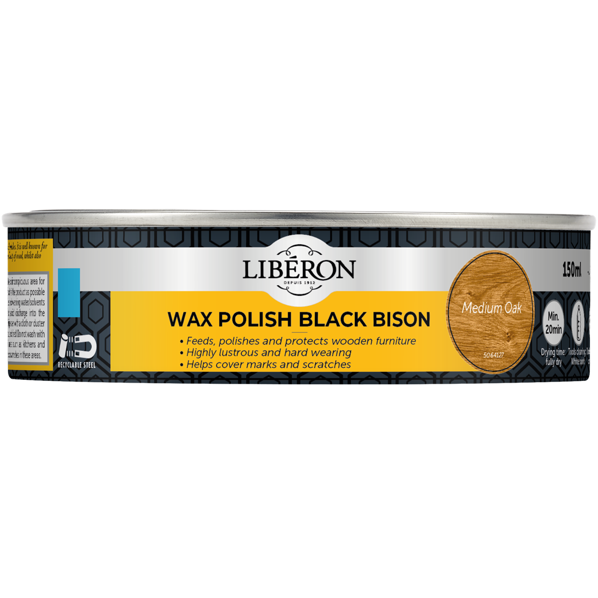 Liberon Black Bison Paste Wax Medium Oak 150ml