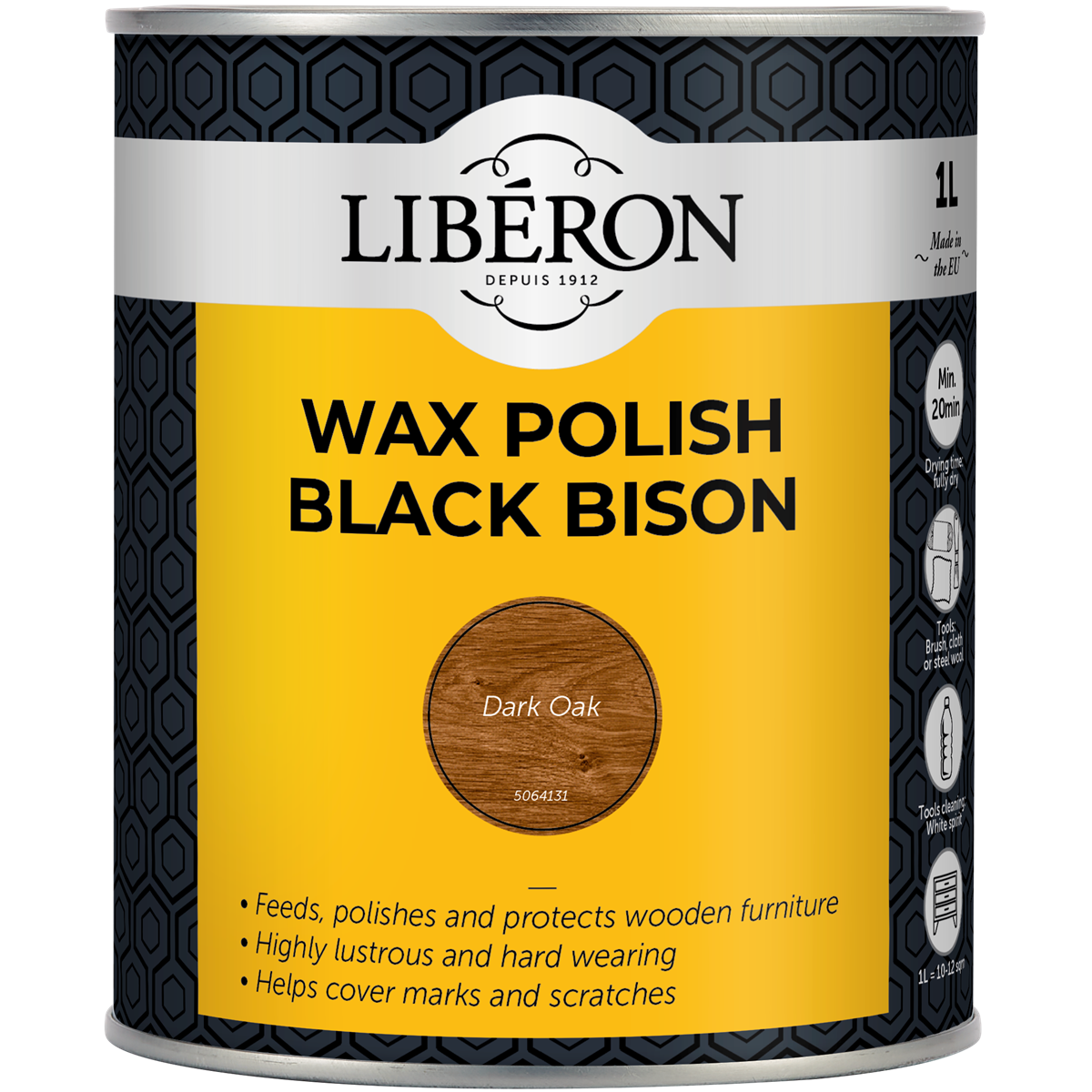 Liberon Black Bison Paste Wax Dark Oak 1 Litre