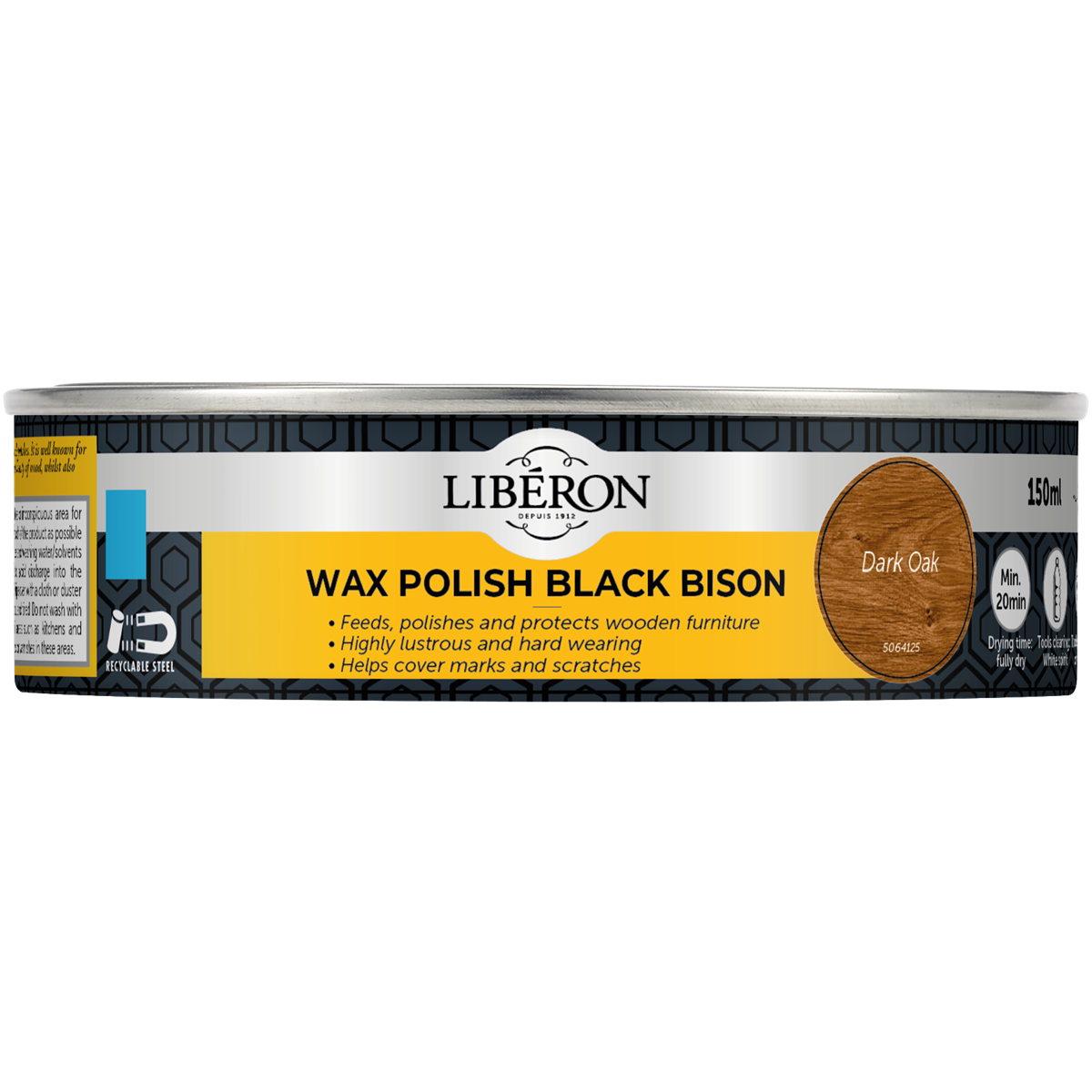 Liberon Black Bison Paste Wax Dark Oak 150ml