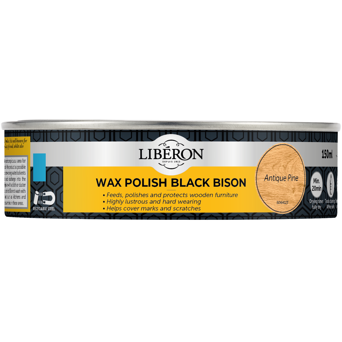 Liberon Black Bison Paste Wax Antique Pine 150ml