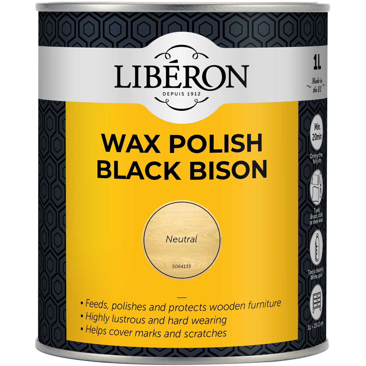 Liberon Black Bison Paste Wax Neutral 1 Litre