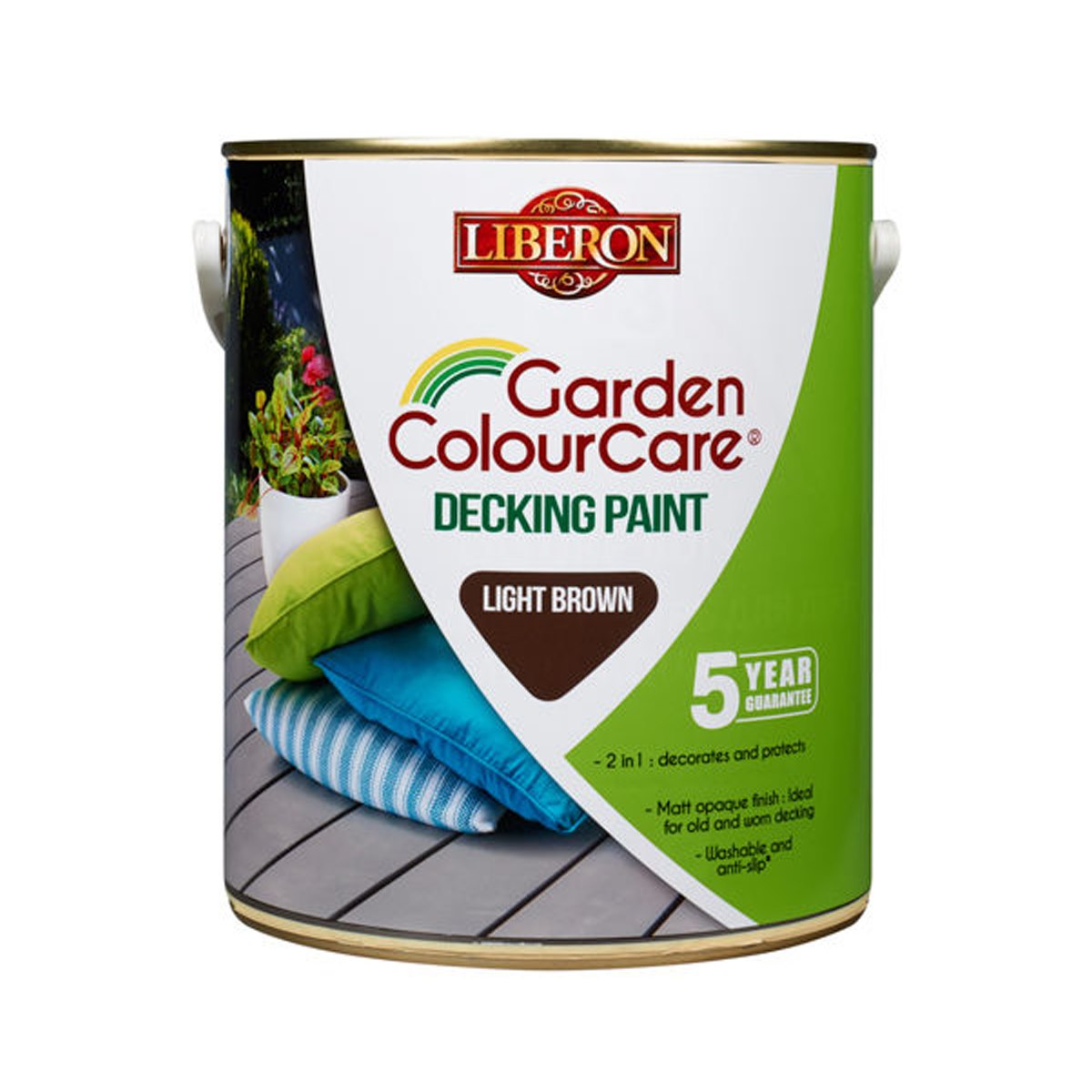 Liberon Garden ColourCare Decking Paint Light Brown 2.5 Litre