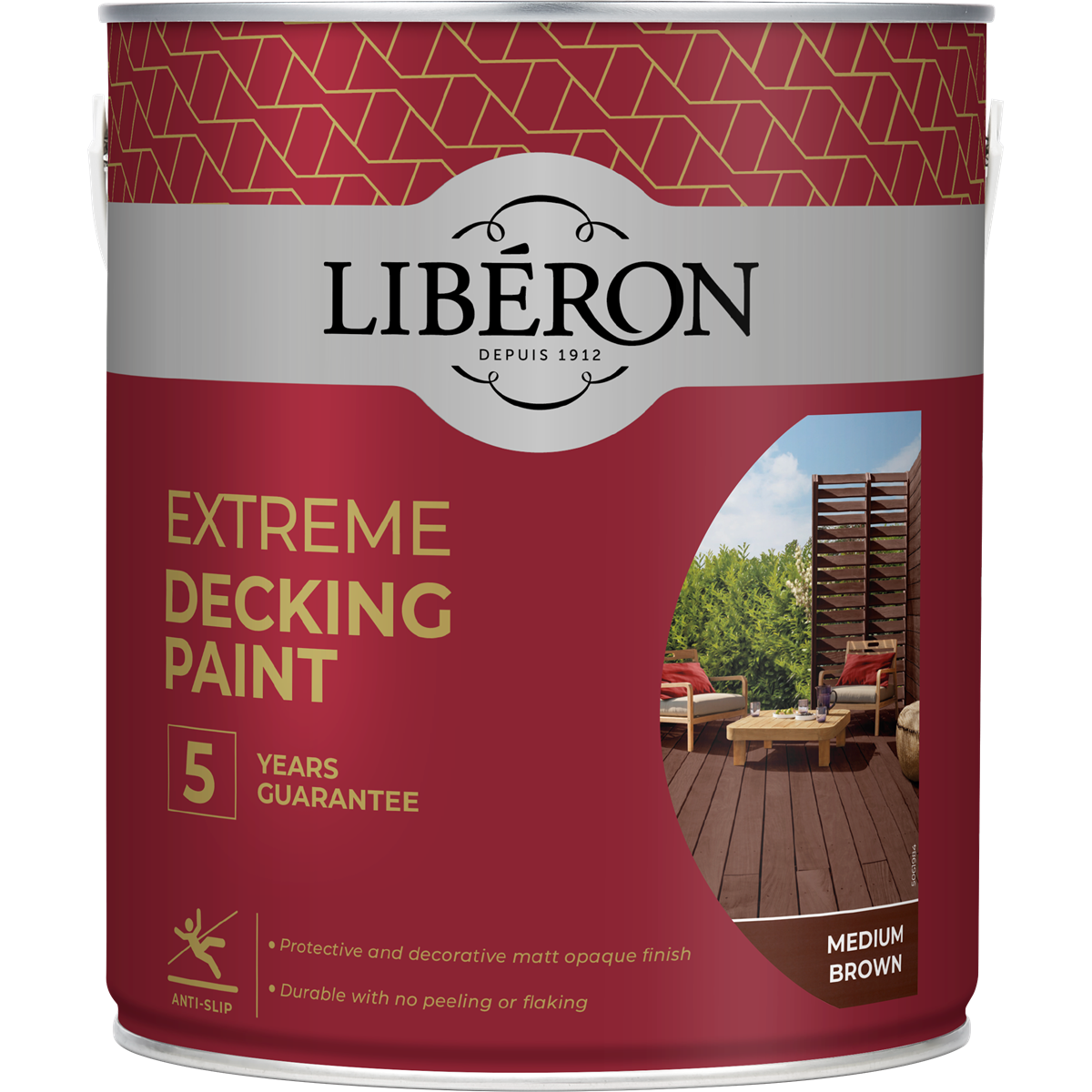 Liberon Extreme Decking Paint Medium Brown 2.5L