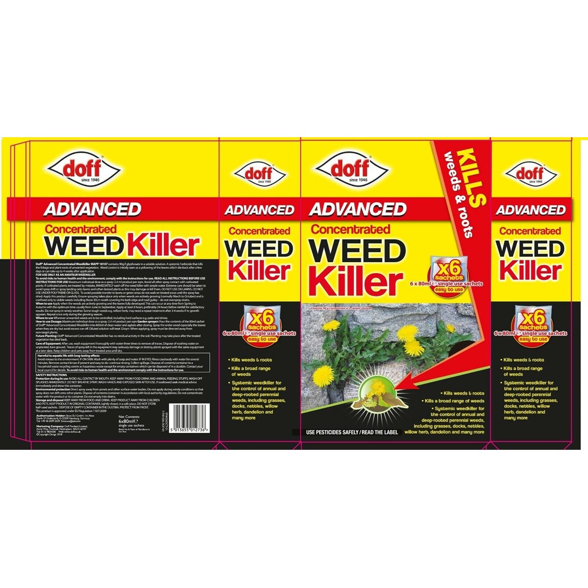 Doff Advanced Weed Killer Pack of 6 x 80ml