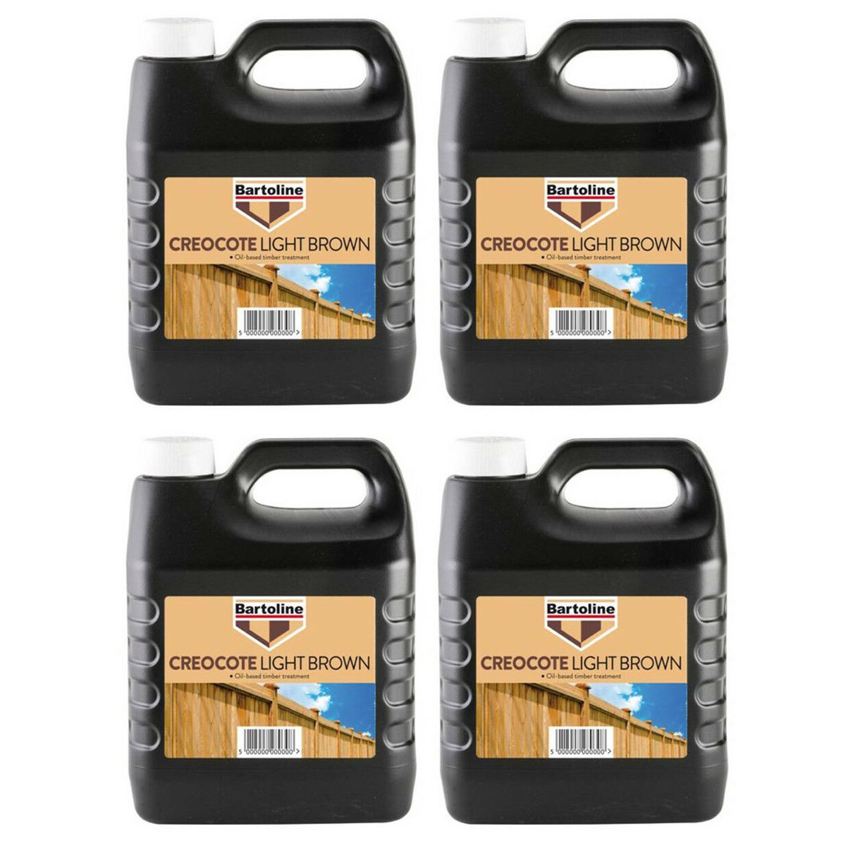 Case of 4 x Bartoline Creocote Oil Based Timber Treatment Light Brown 4 Litre