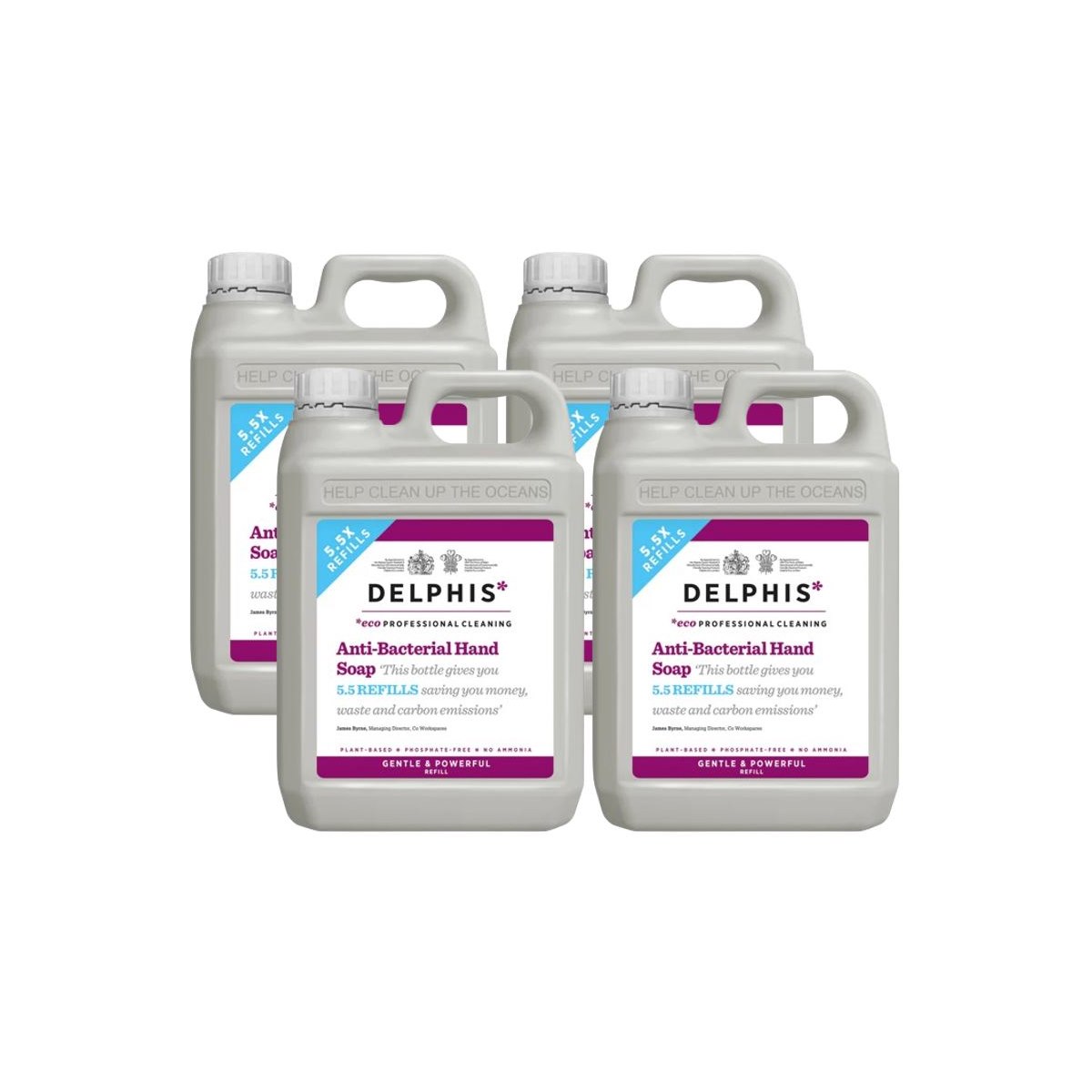 Case of 4 x Delphis Anti Bacterial Hand Soap Refill 2L