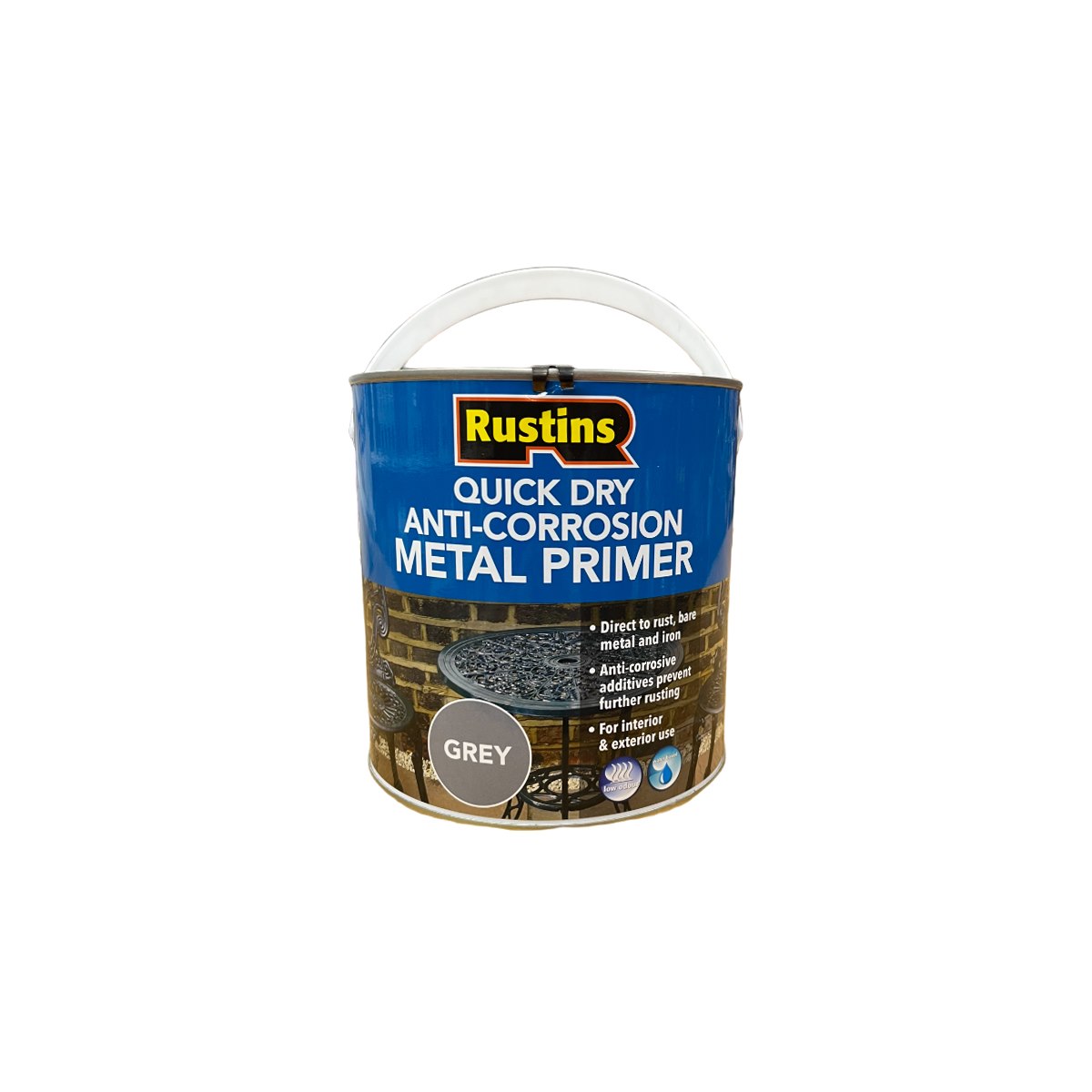 Rustins Quick Dry Anti-Corrosion Metal Primer Grey 2.5 Litre