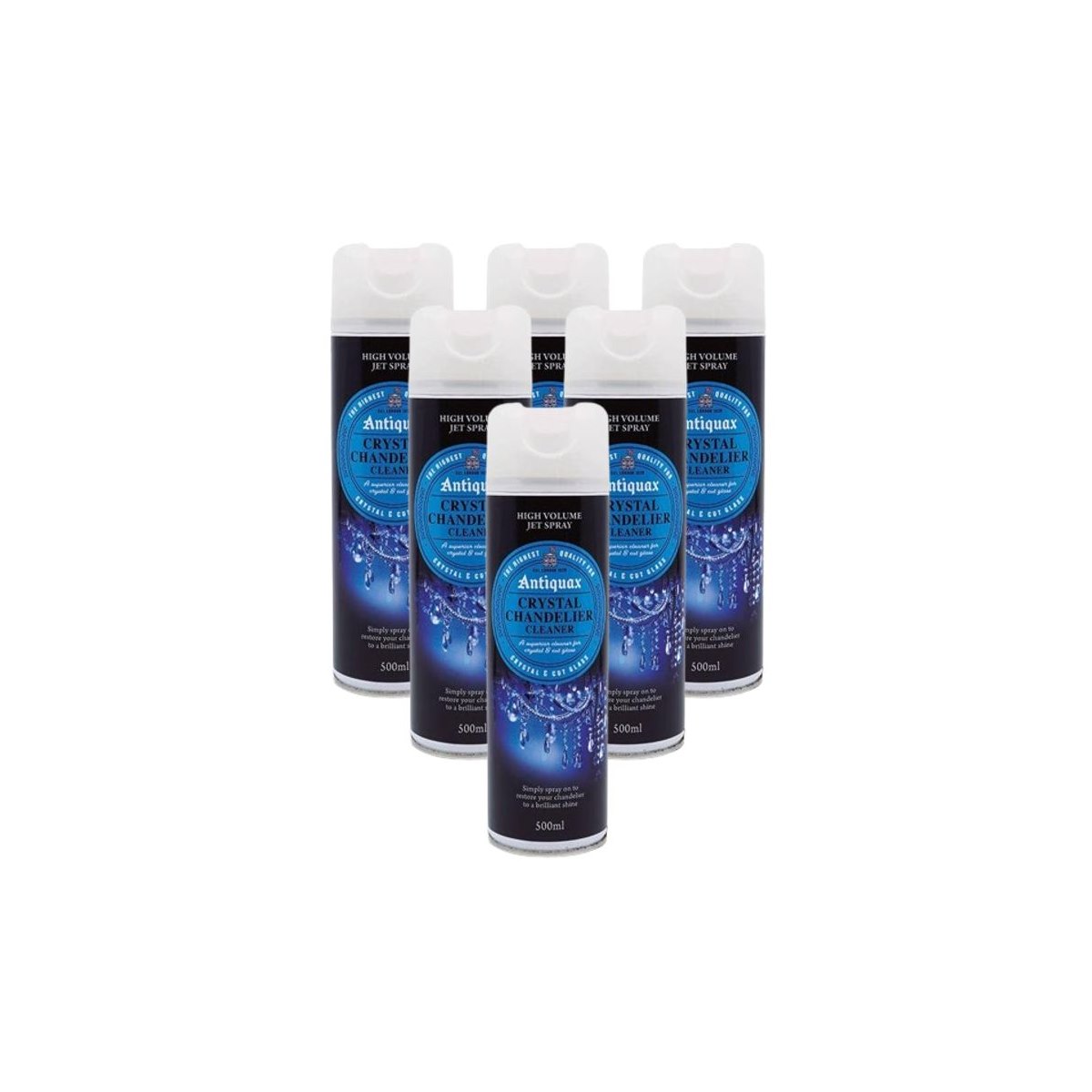 Case of 6 x Antiquax Chandelier and Crystal Cleaner Spray 500ml