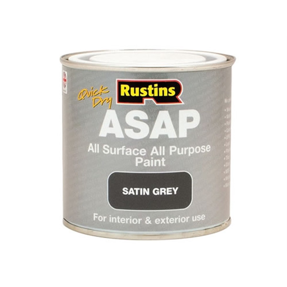 Rustins Quick Dry All Surface All Purpose Paint (ASAP) Grey 1 Litre