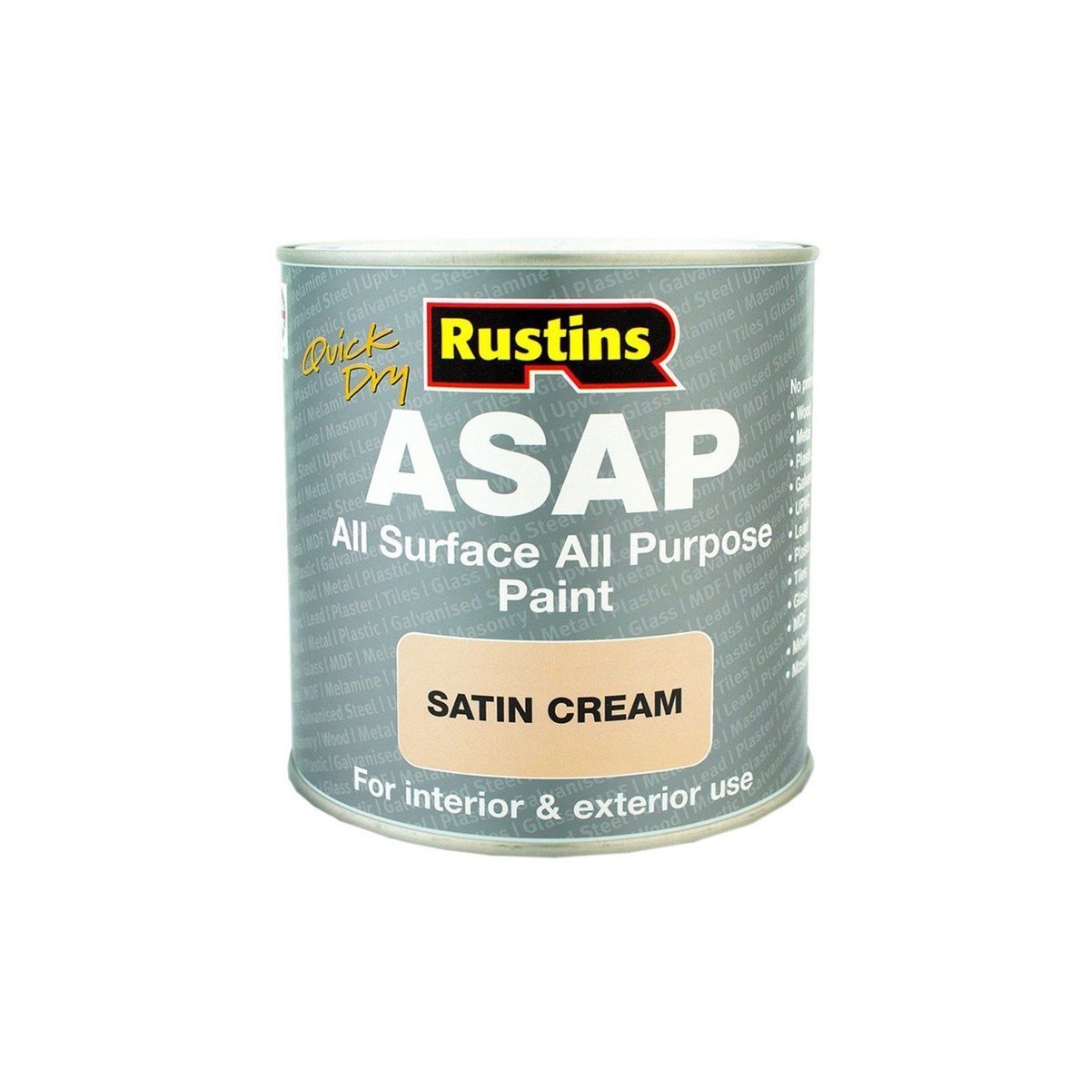 Rustins Quick Dry All Surface All Purpose Paint (ASAP) Cream 1 Litre
