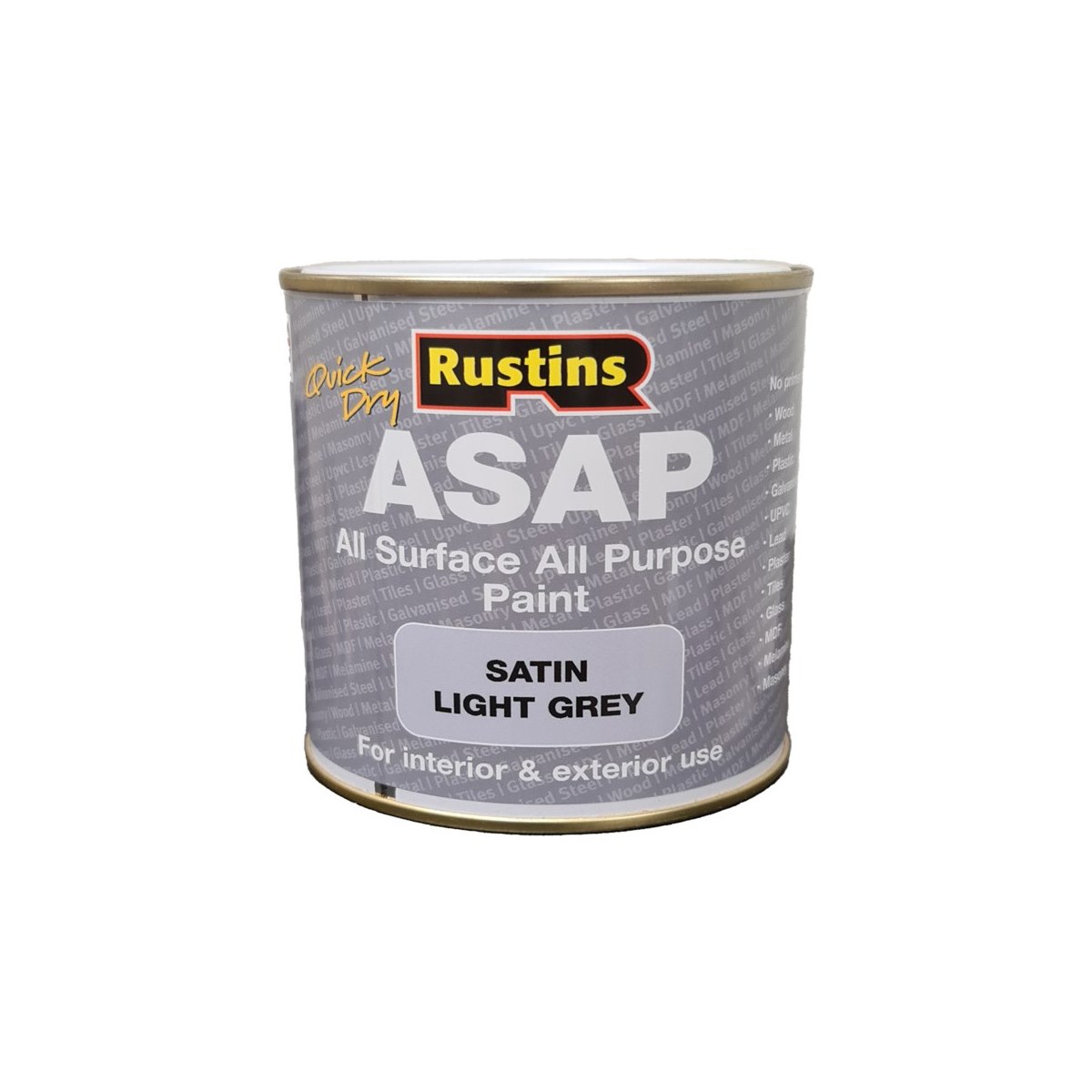 Rustins Quick Dry All Surface All Purpose Paint (ASAP) Light Grey 250ml