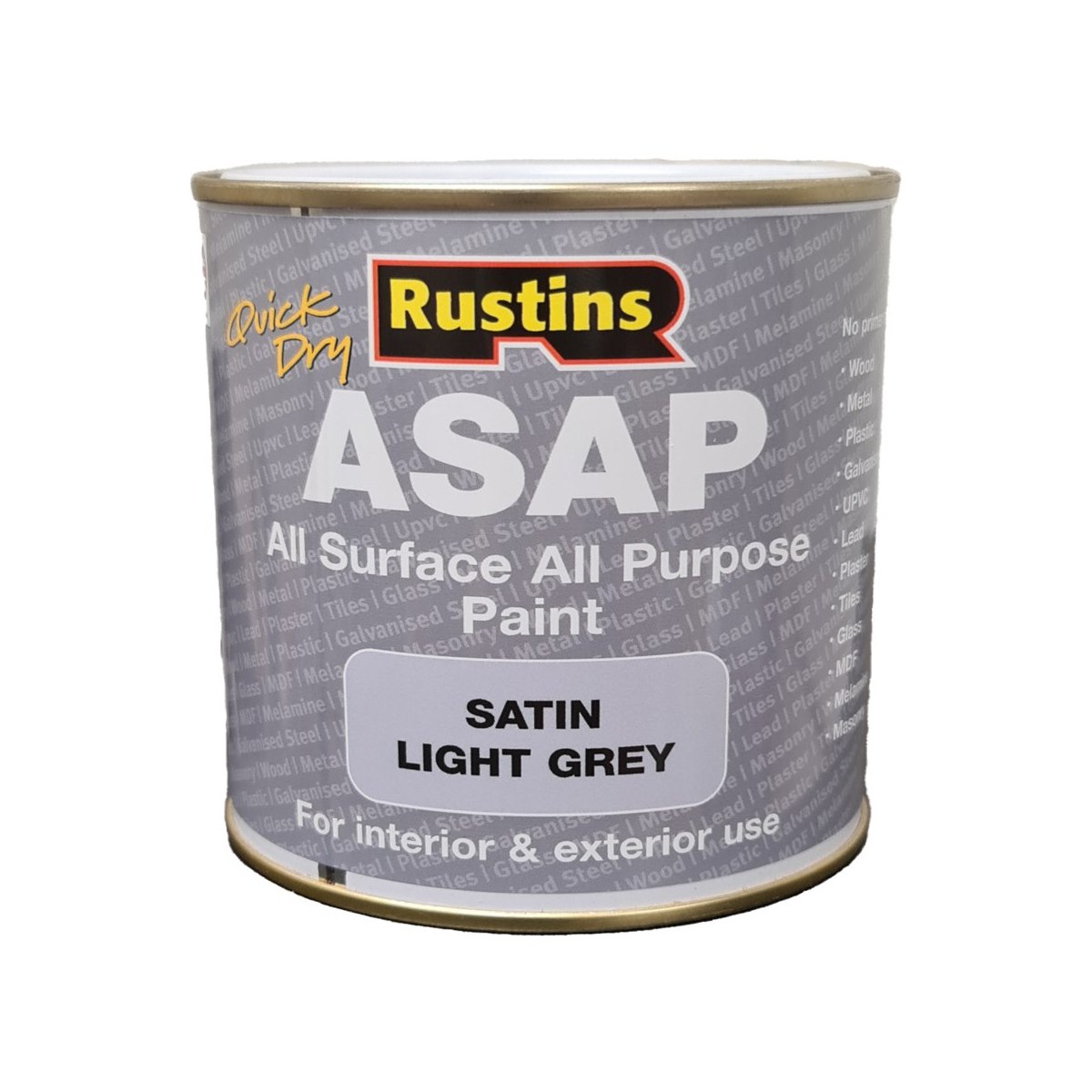 Rustins Quick Dry All Surface All Purpose Paint (ASAP) Light Grey 500ml