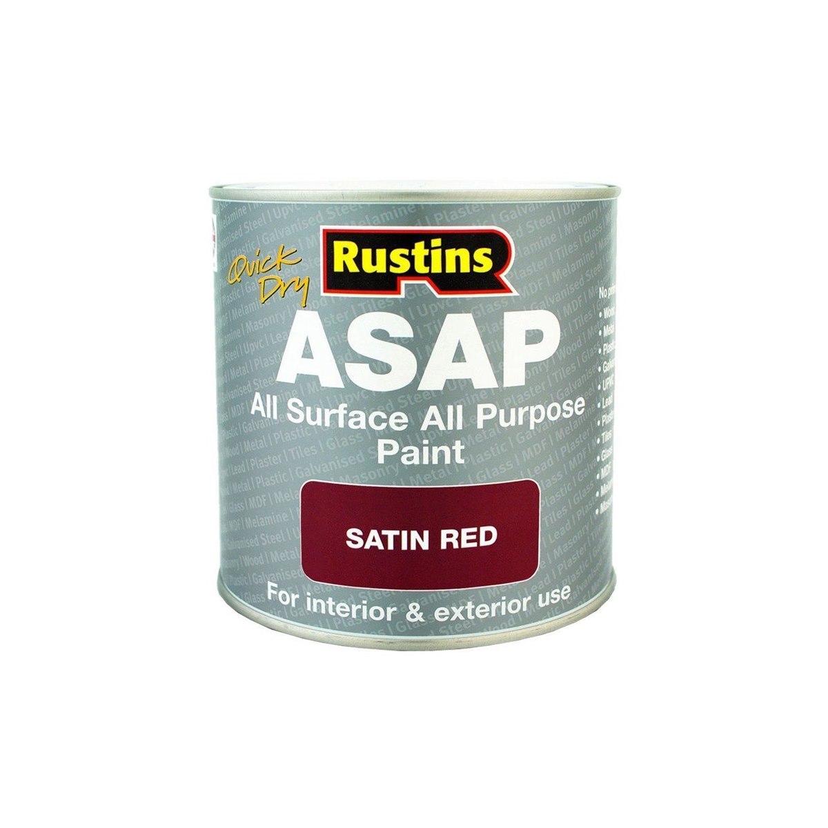 Rustins Quick Dry All Surface All Purpose Paint (ASAP) Red 1 Litre