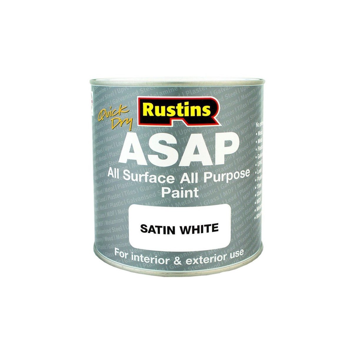 Rustins Quick Dry All Surface All Purpose Paint (ASAP) White 1 Litre