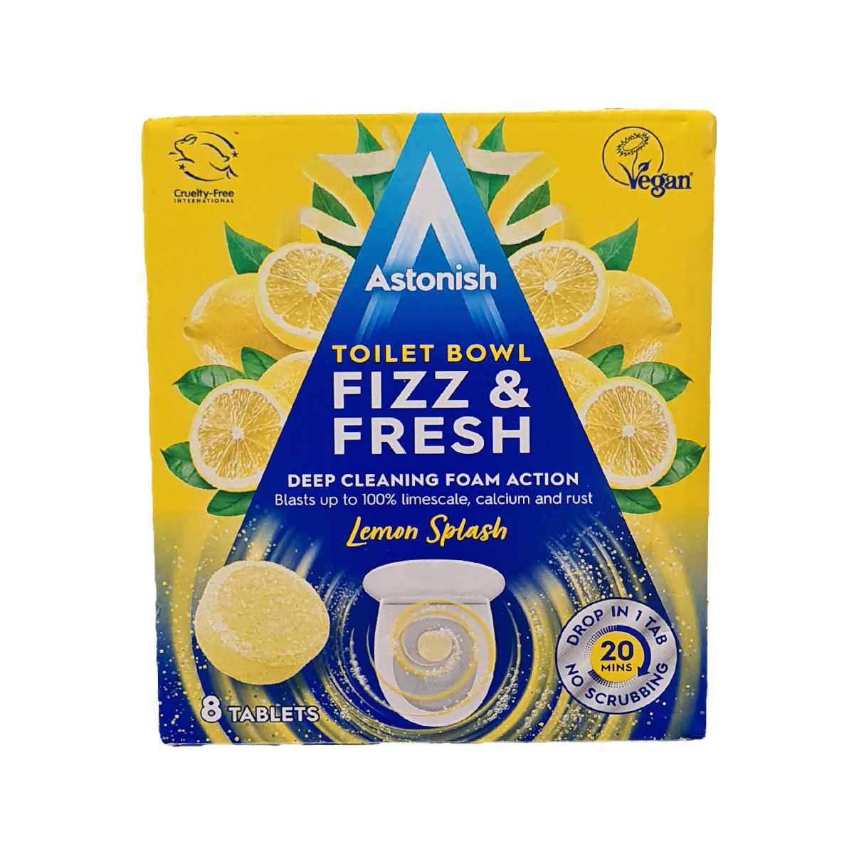 Astonish Toilet Bowl Fizz and Fresh Lemon Splash Cleaning Tabs 200g