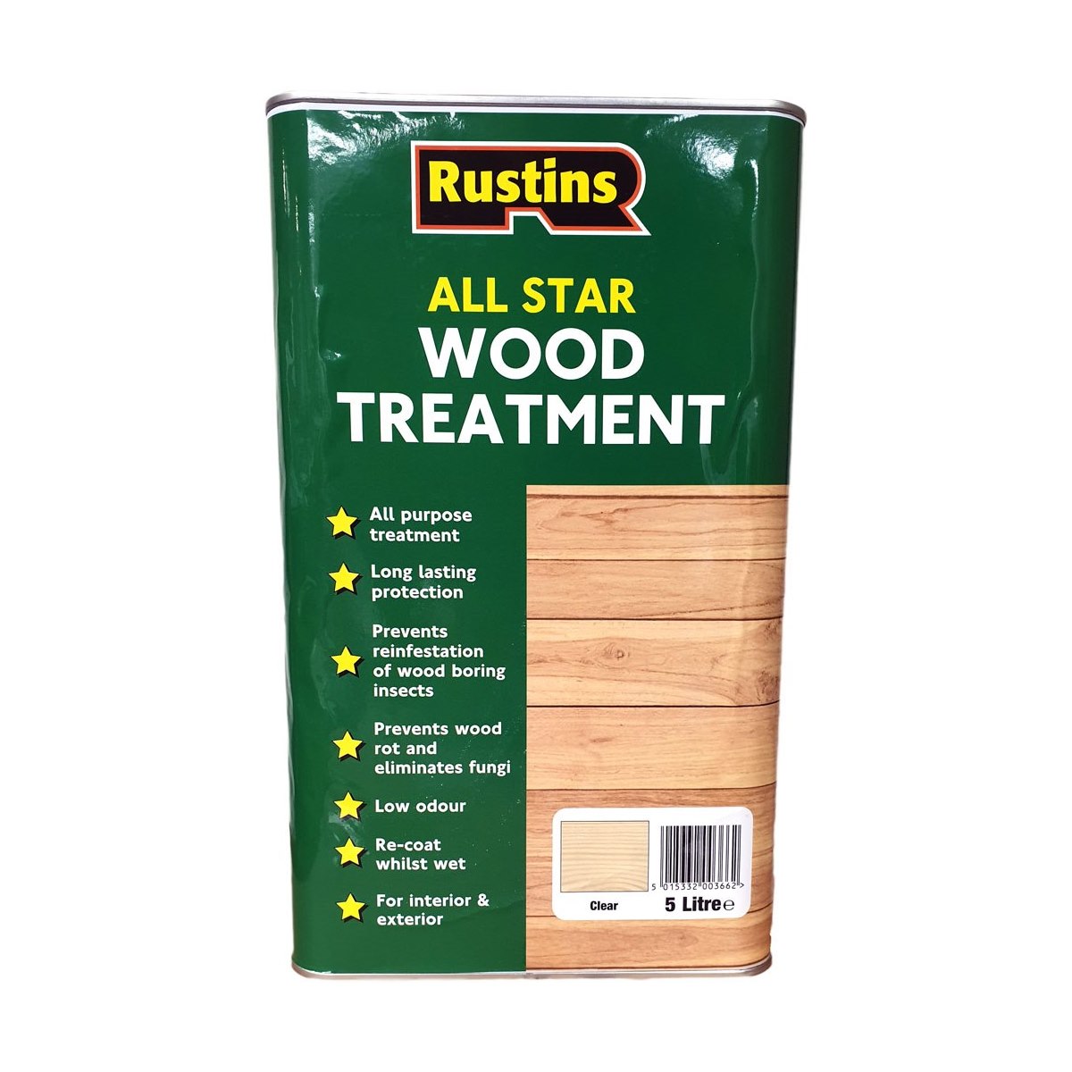 Rustins All Star Wood Treatment Clear 5 Litre
