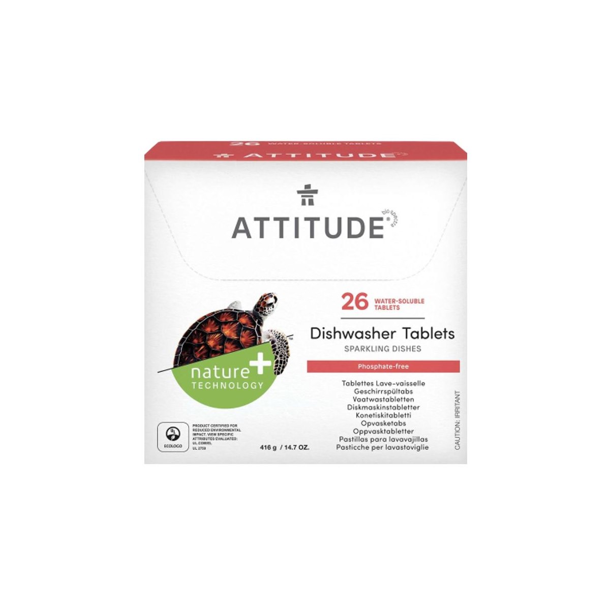 Attitude Dishwasher Soluble Pouches - 26 loads Unscented