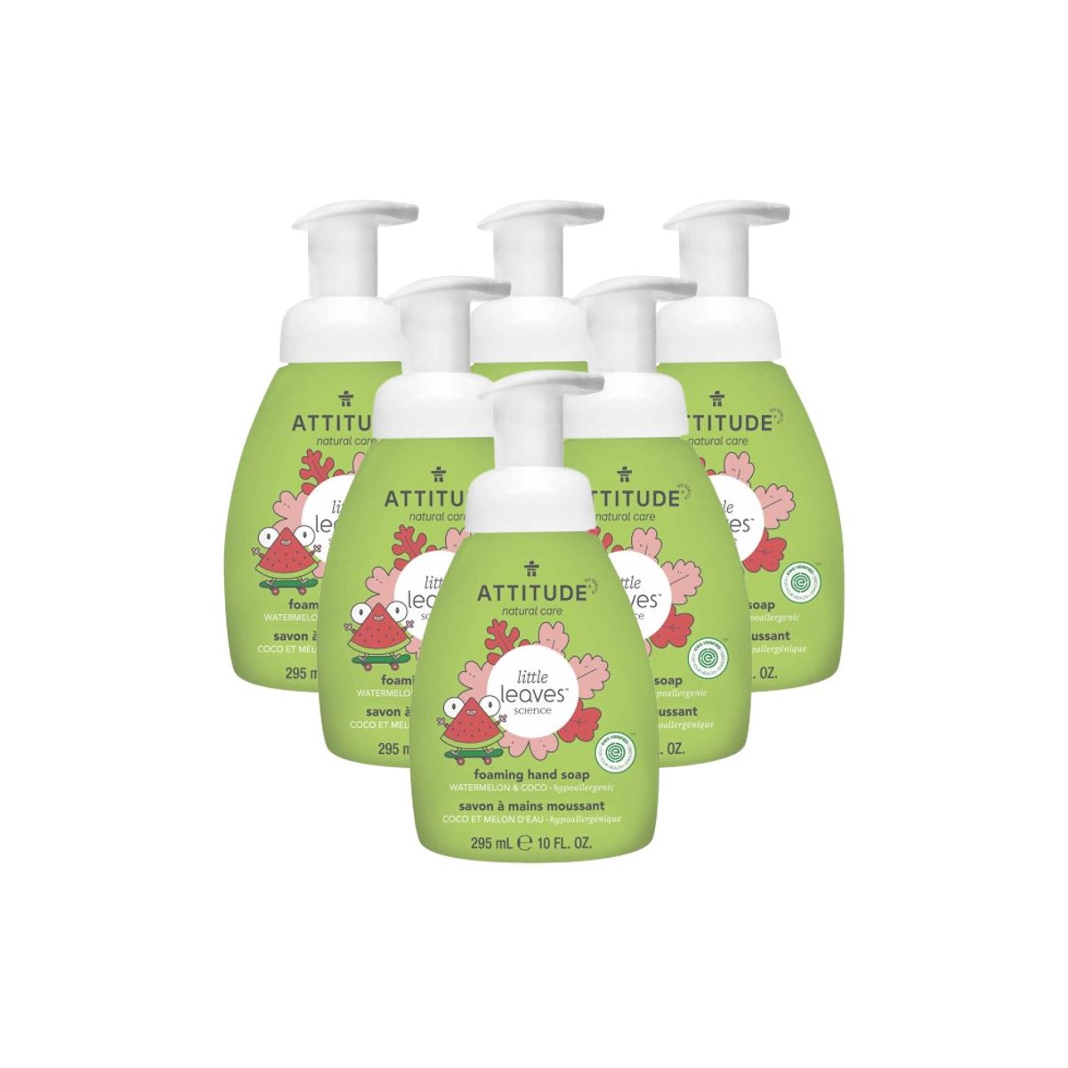 Case of 6 x Attitude Little Leaves - Foaming Hand Soap - Watermelon and Coco 295ml