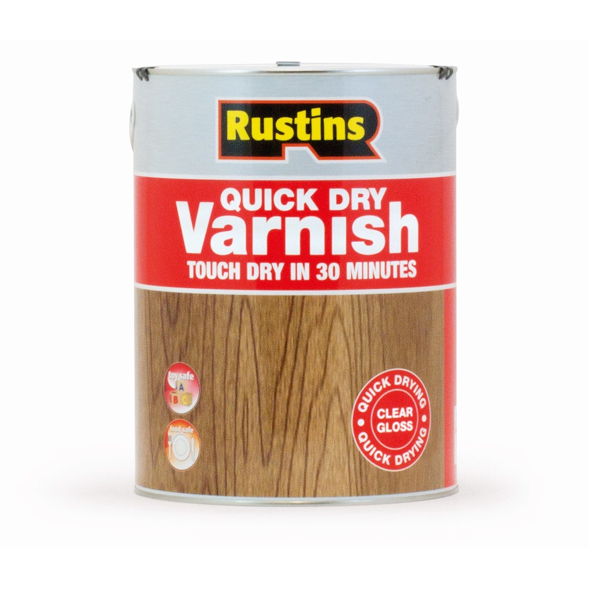 Rustins Quick Dry Varnish Gloss Clear 5 Litre