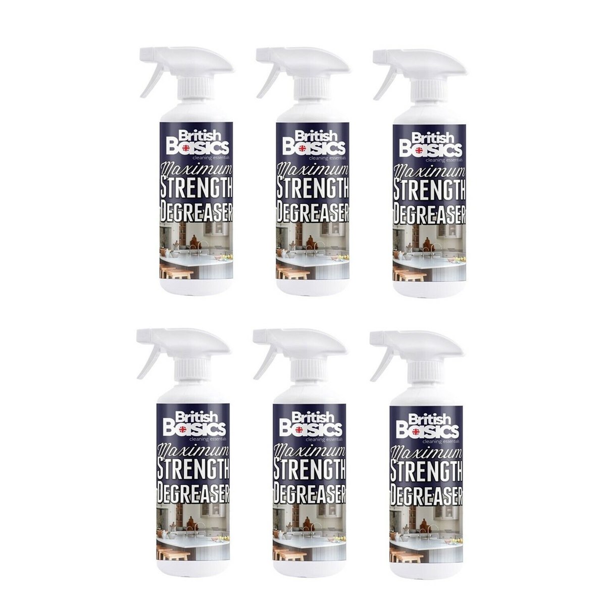 Case of 6 x British Basics Maximum Strength Degreaser Spray 500ml