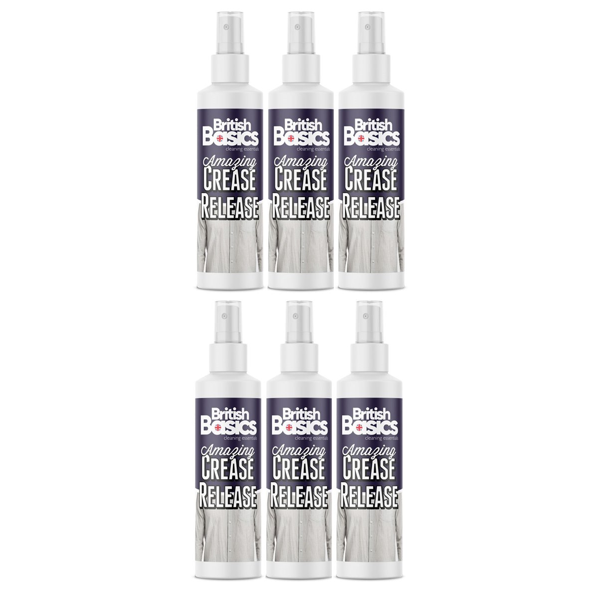 Case of 6 x British Basics Amazing Crease Release Spray 250ml
