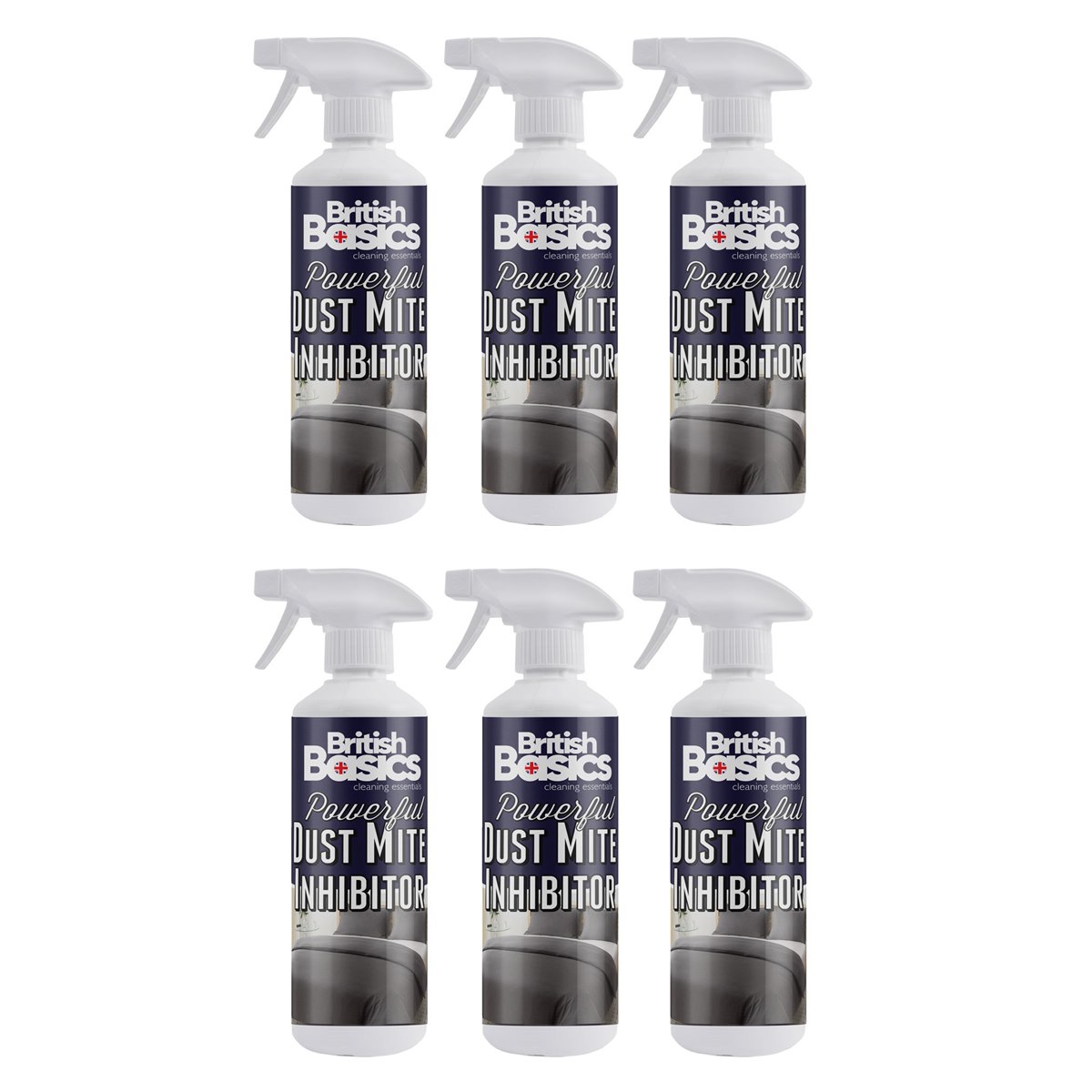 Case of 6 x British Basics Dust Mite Inhibitor Spray 500ml