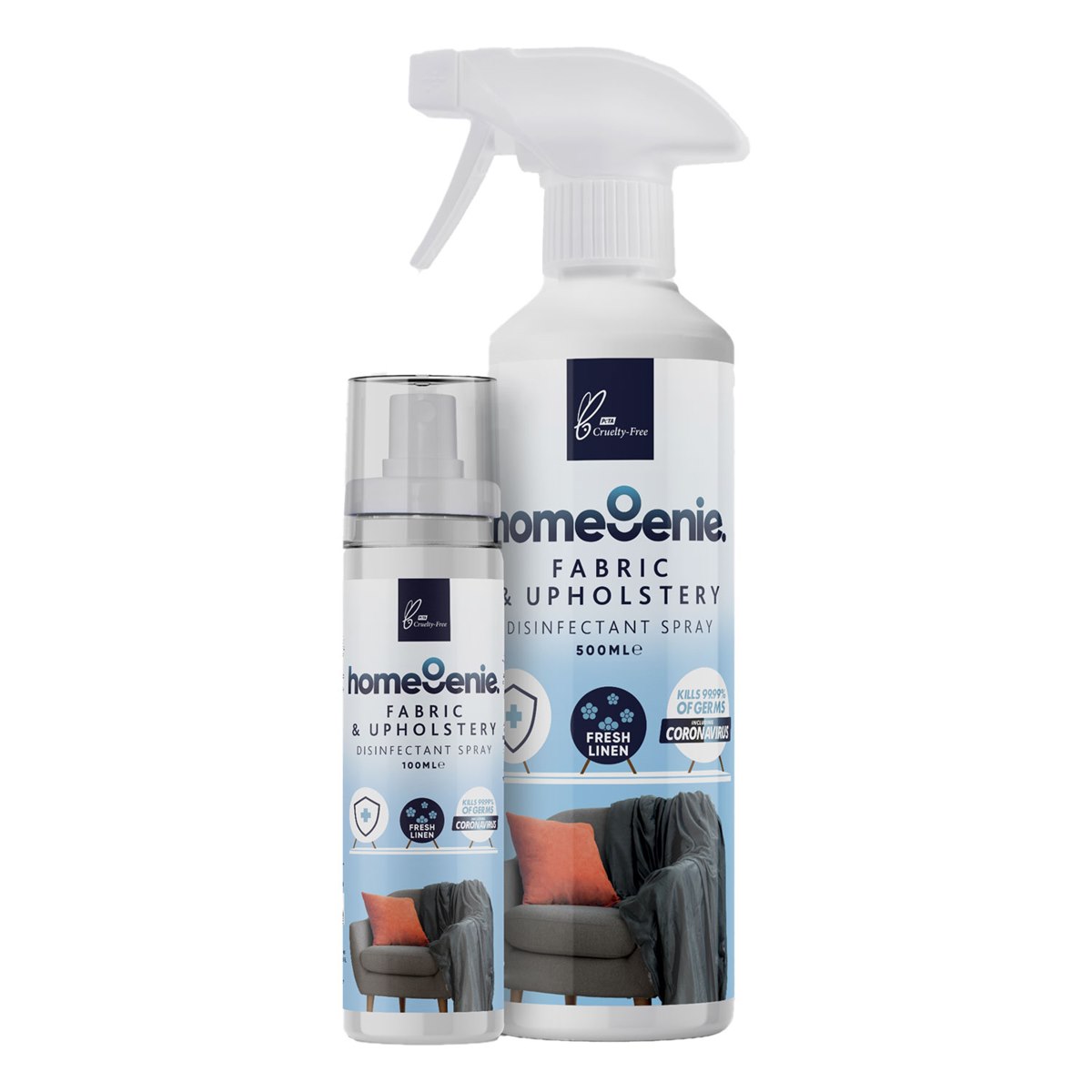 British Basics HomeGenie Fabric and Upholstery Disinfectant Duo Pack