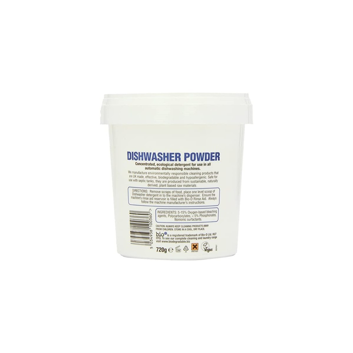 Bio-D Dishwasher Powder Usage Instructions
