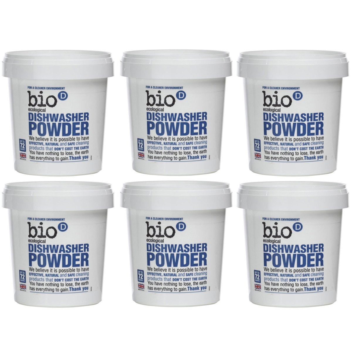 Case of 6 x Bio-D Dishwasher Powder 720g (432 Washes)